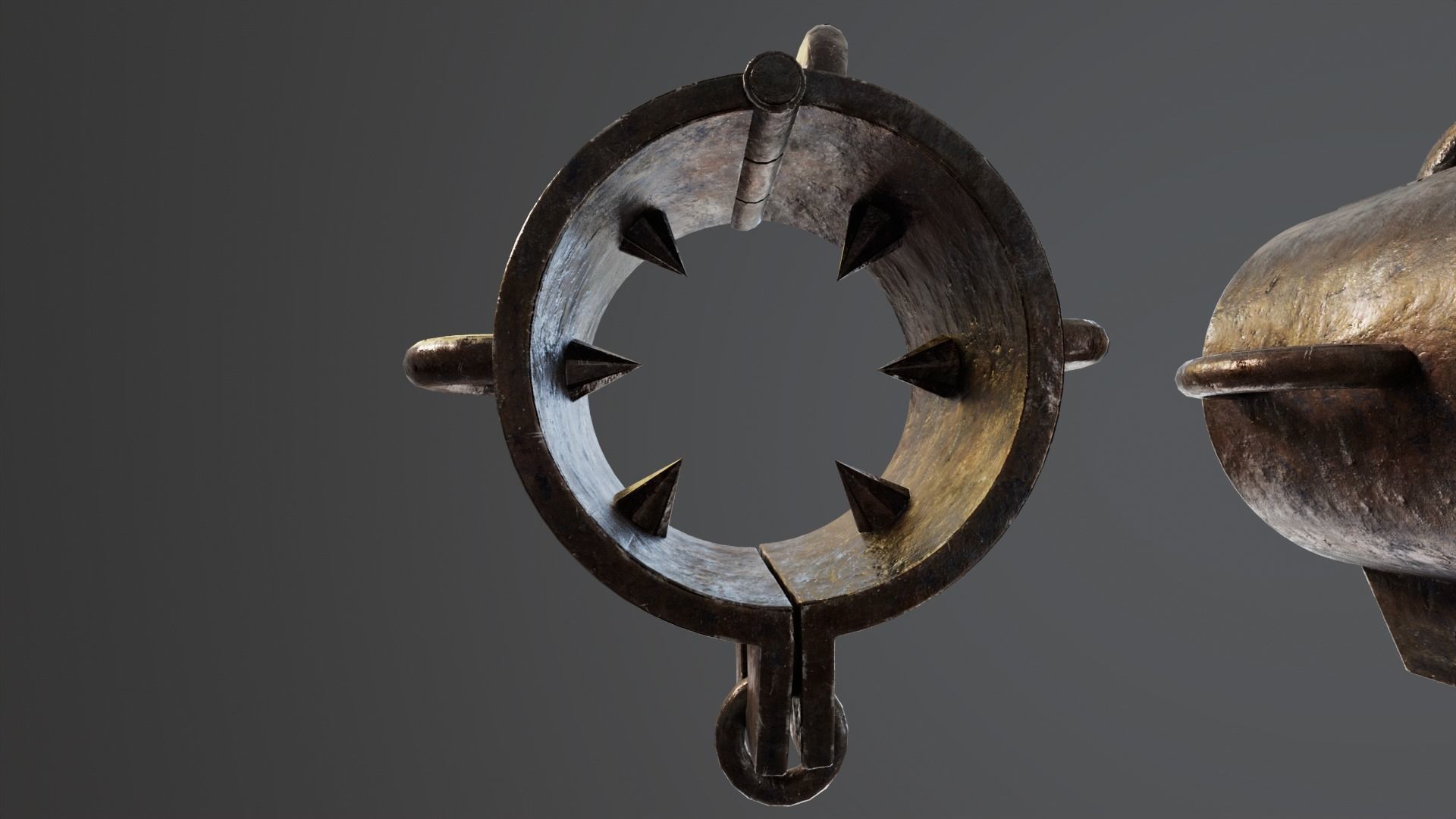Medieval Spiked Cuffs Low-poly 3D model_14