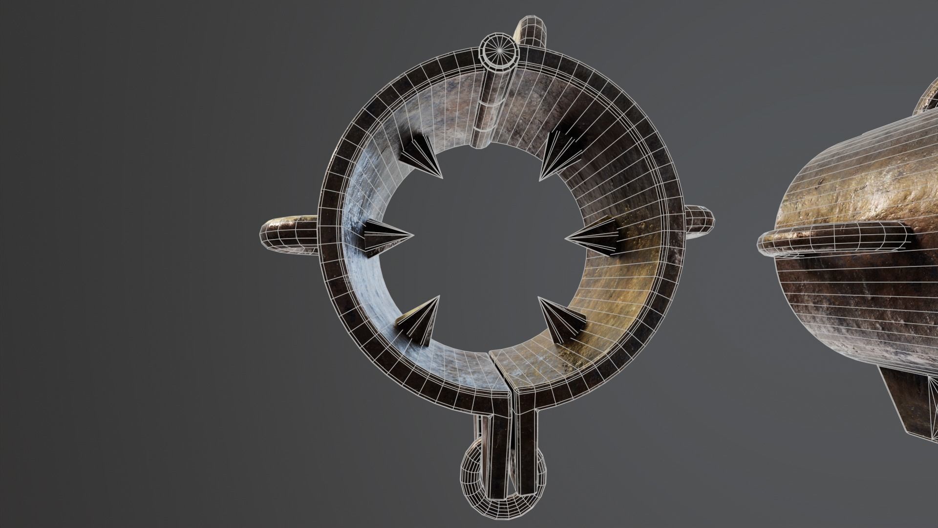 Medieval Spiked Cuffs Low-poly 3D model_15