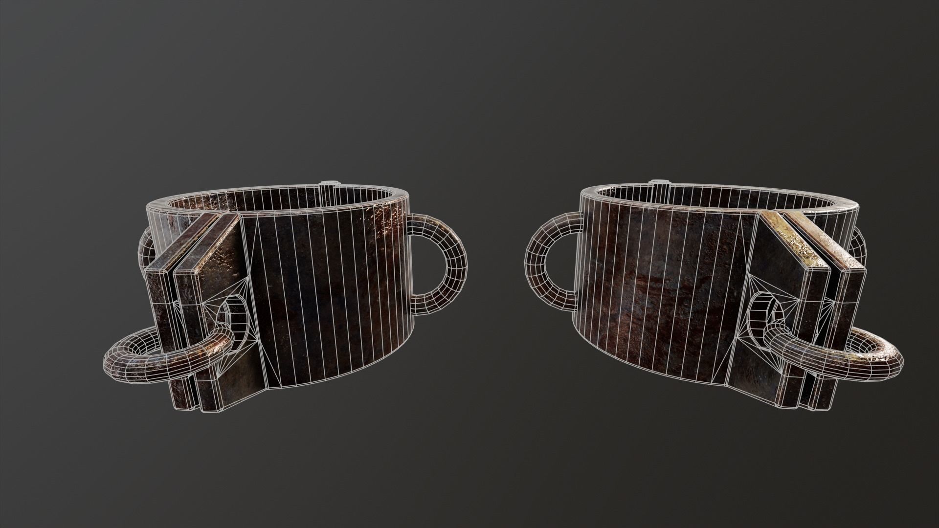 Medieval Spiked Cuffs Low-poly 3D model_9