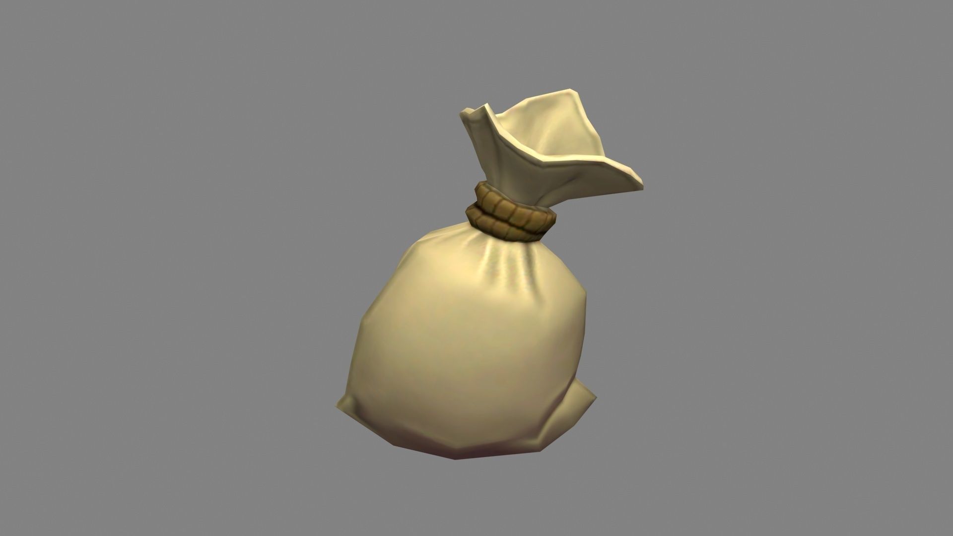 Cartoon money bag Low-poly 3D model_2