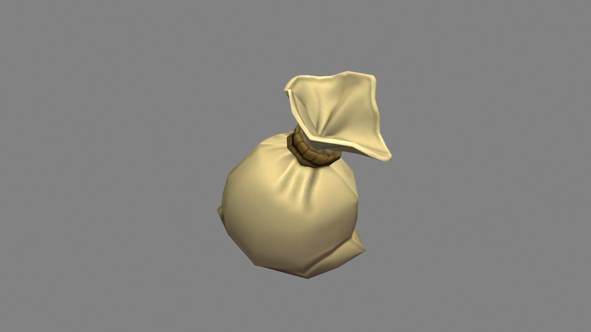 Cartoon money bag Low-poly 3D model_3