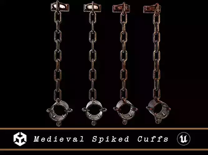 Medieval Spiked Cuff Shackles Low-poly 3D model