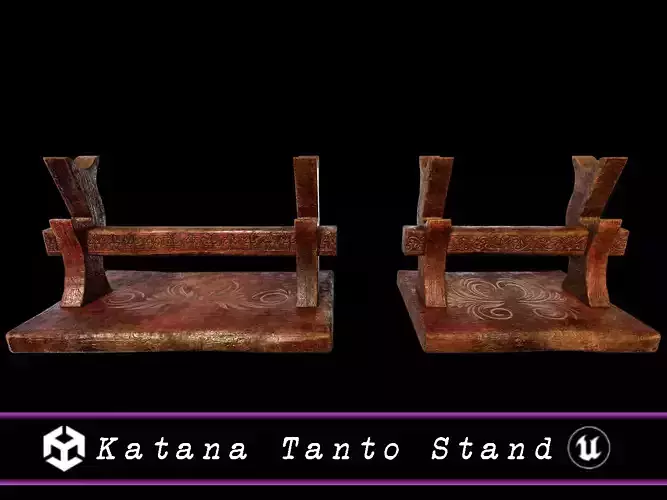 Katana Tanto Stand Low-poly 3D model