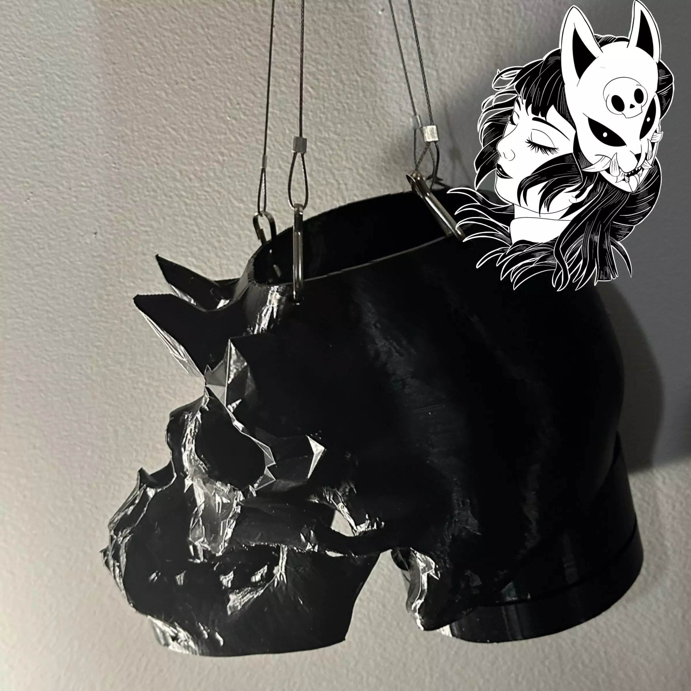 Hanging Monster Skull Planter Skull Pot Built in drip tray 3D model 3D  printable | CGTrader