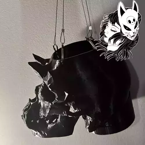 Hanging Monster   Skull Planter Skull Pot     Built in drip tray