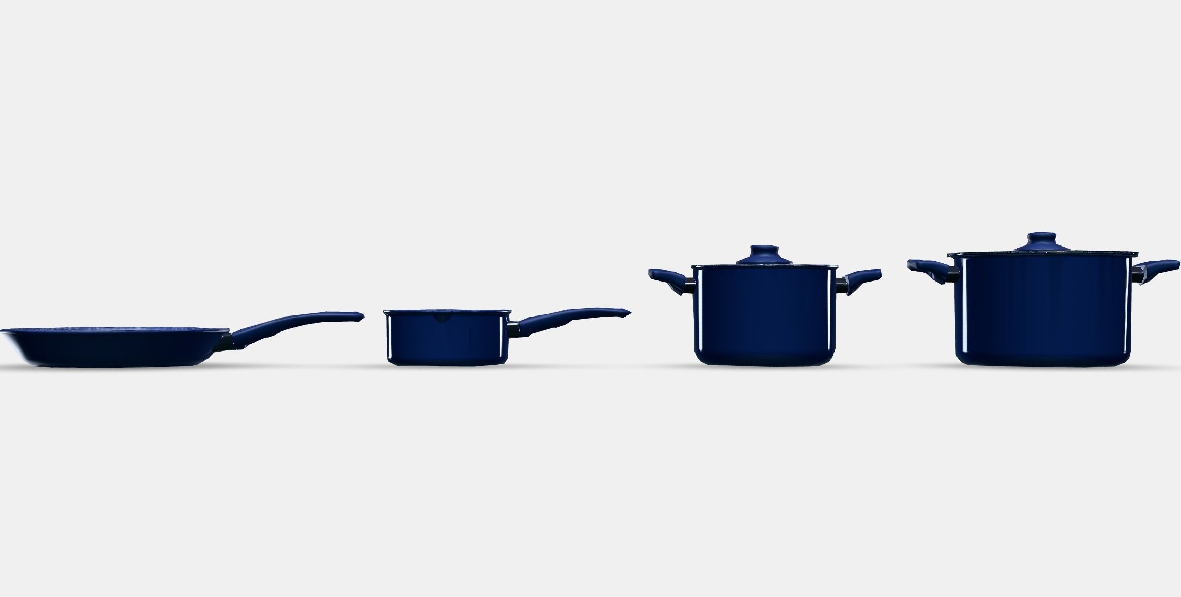 HEMLAGAD 6-piece cookware set Low-poly 3D model_11