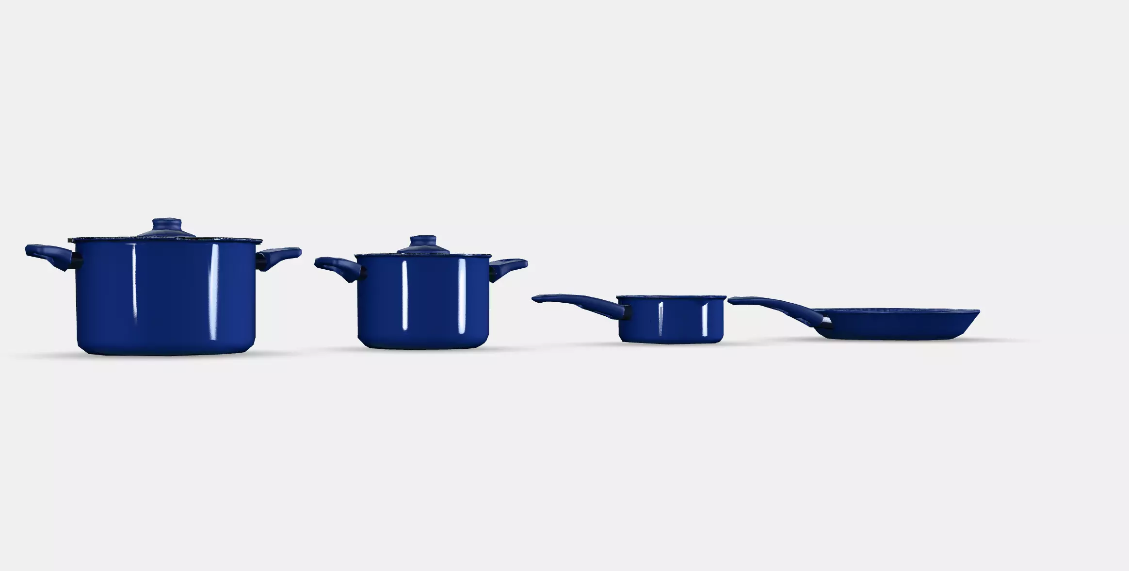 HEMLAGAD 6-piece cookware set Low-poly 3D model_0