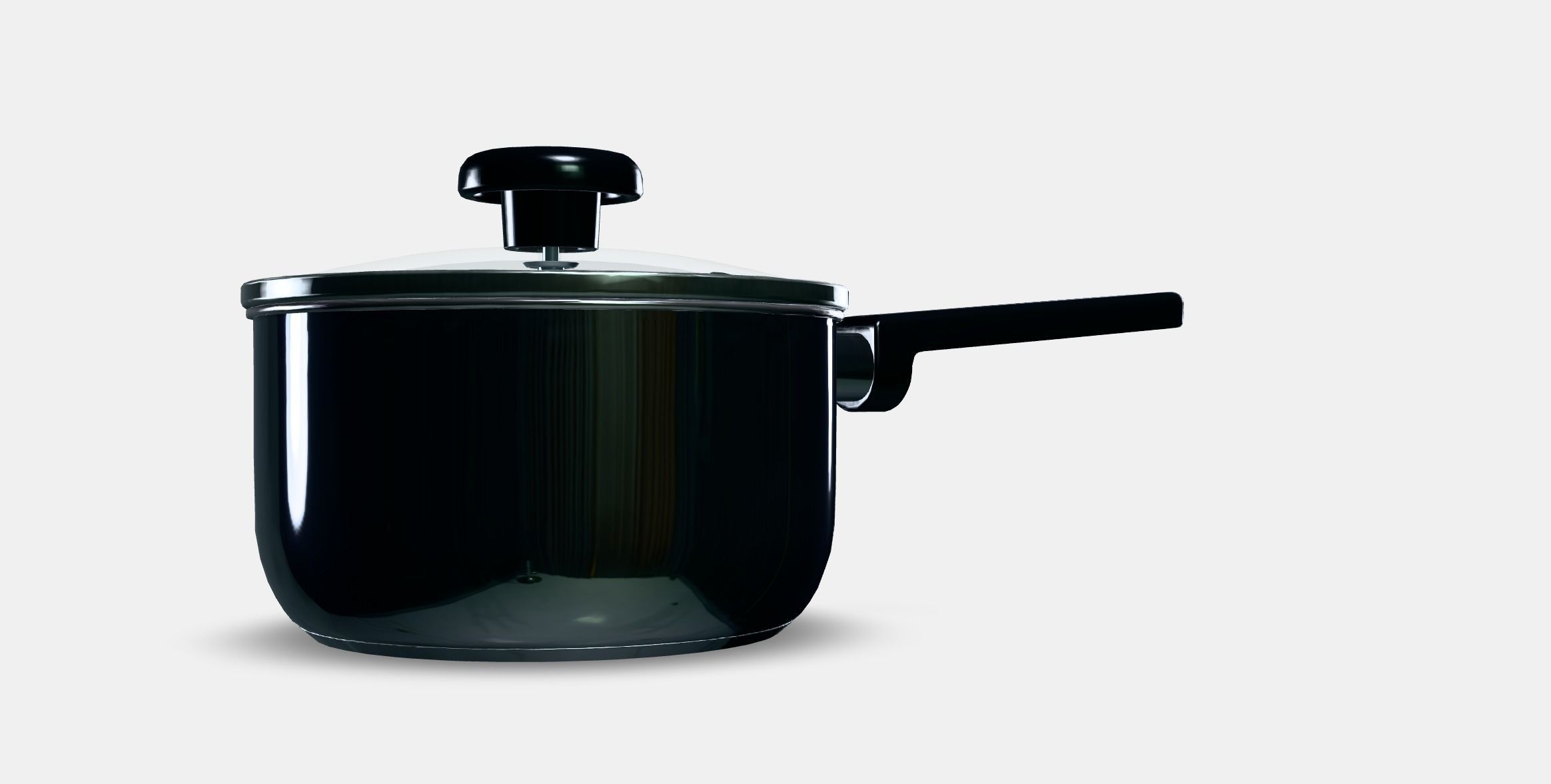 MIDDAGSMAT Saucepan with lid Low-poly 3D model_9