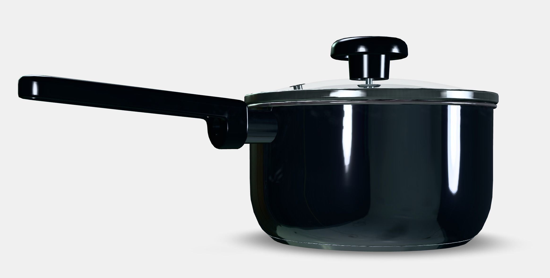 MIDDAGSMAT Saucepan with lid Low-poly 3D model_2