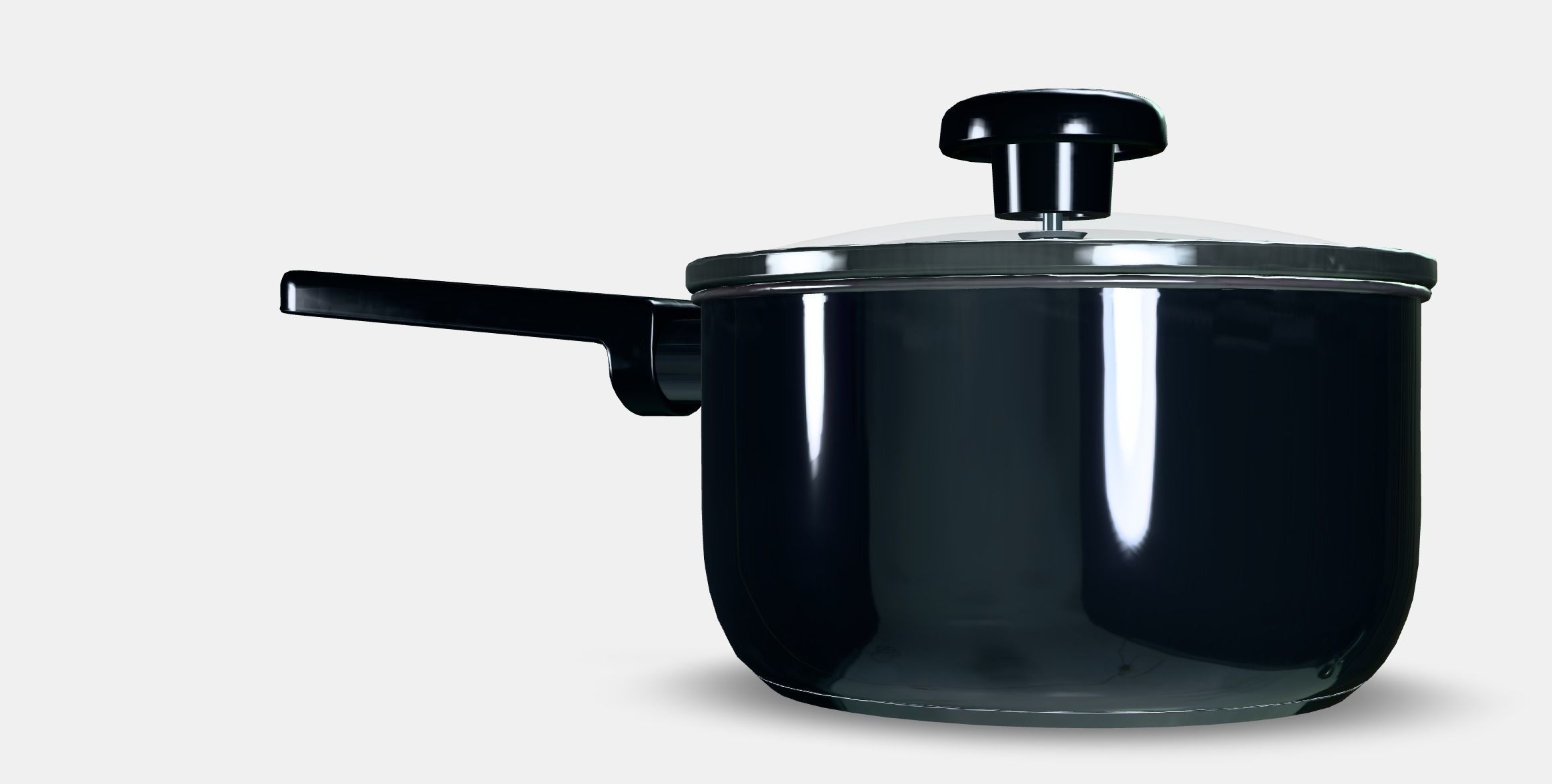 MIDDAGSMAT Saucepan with lid Low-poly 3D model_6