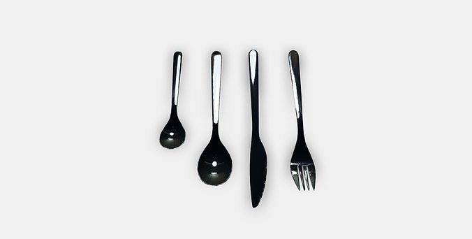 FORNUFT 24-piece cutlery set Low-poly 3D model