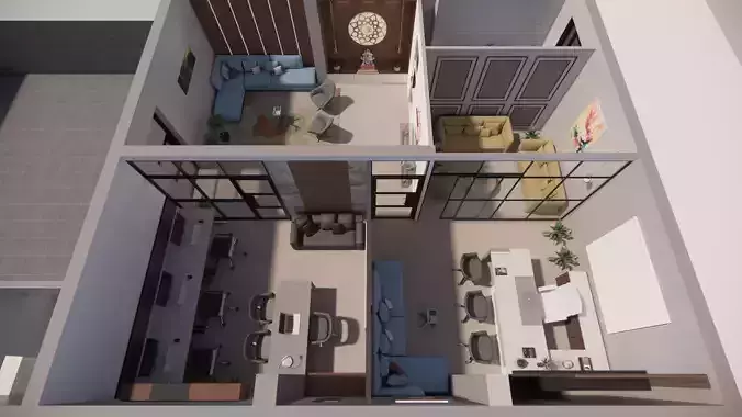 Office interior 3d model  3D print model