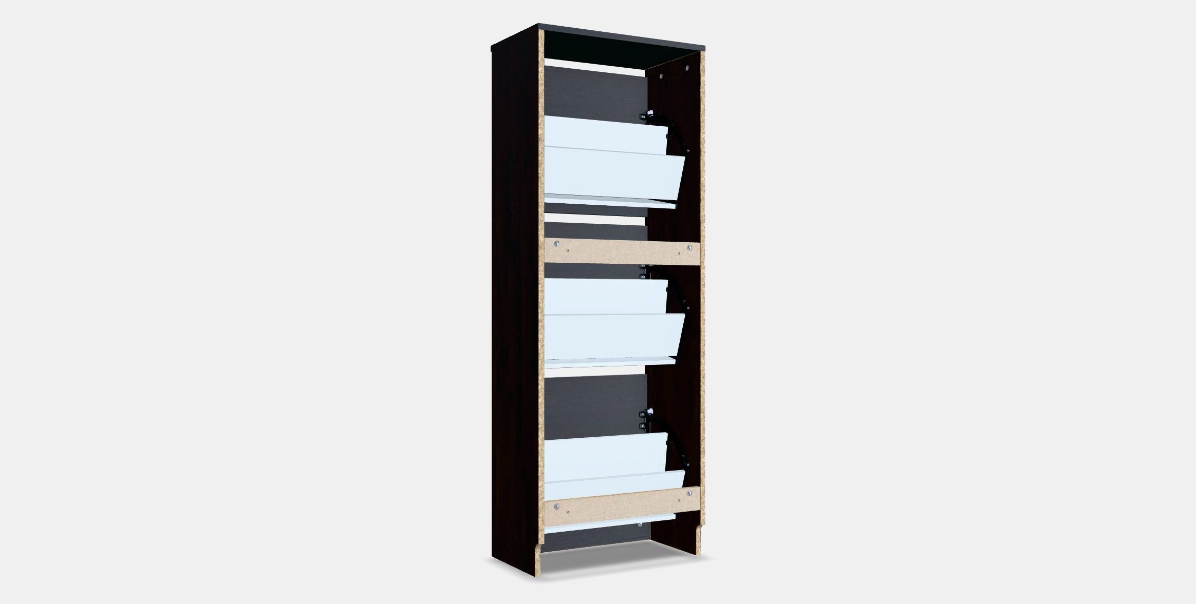 BISSA Shoe cabinet with 3 compartments 1 Low-poly 3D model_16