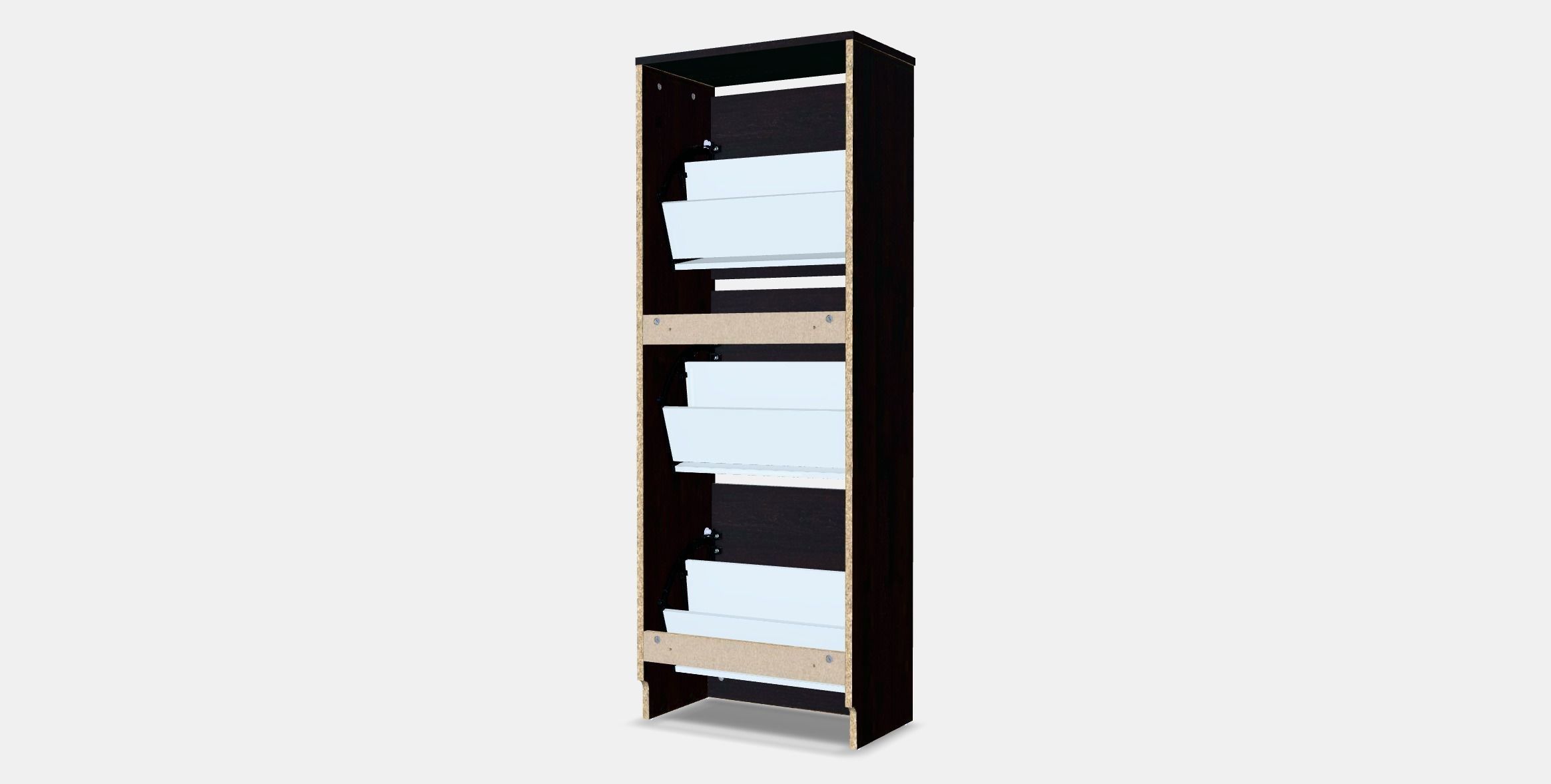 BISSA Shoe cabinet with 3 compartments 1 Low-poly 3D model_4