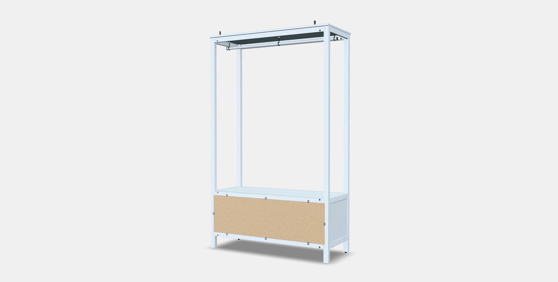 HEMNES Open wardrobe Low-poly 3D model_7