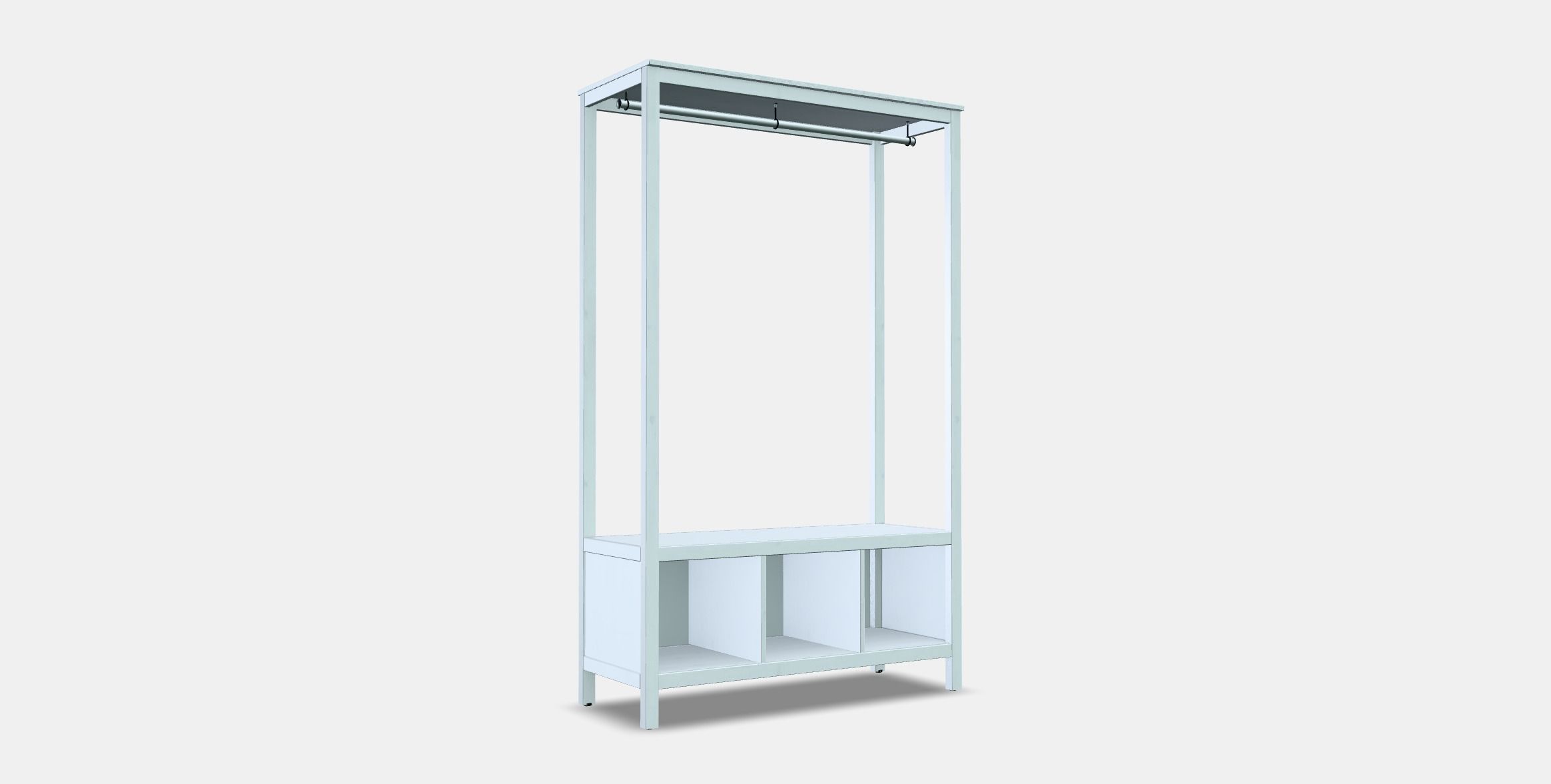 HEMNES Open wardrobe Low-poly 3D model_3