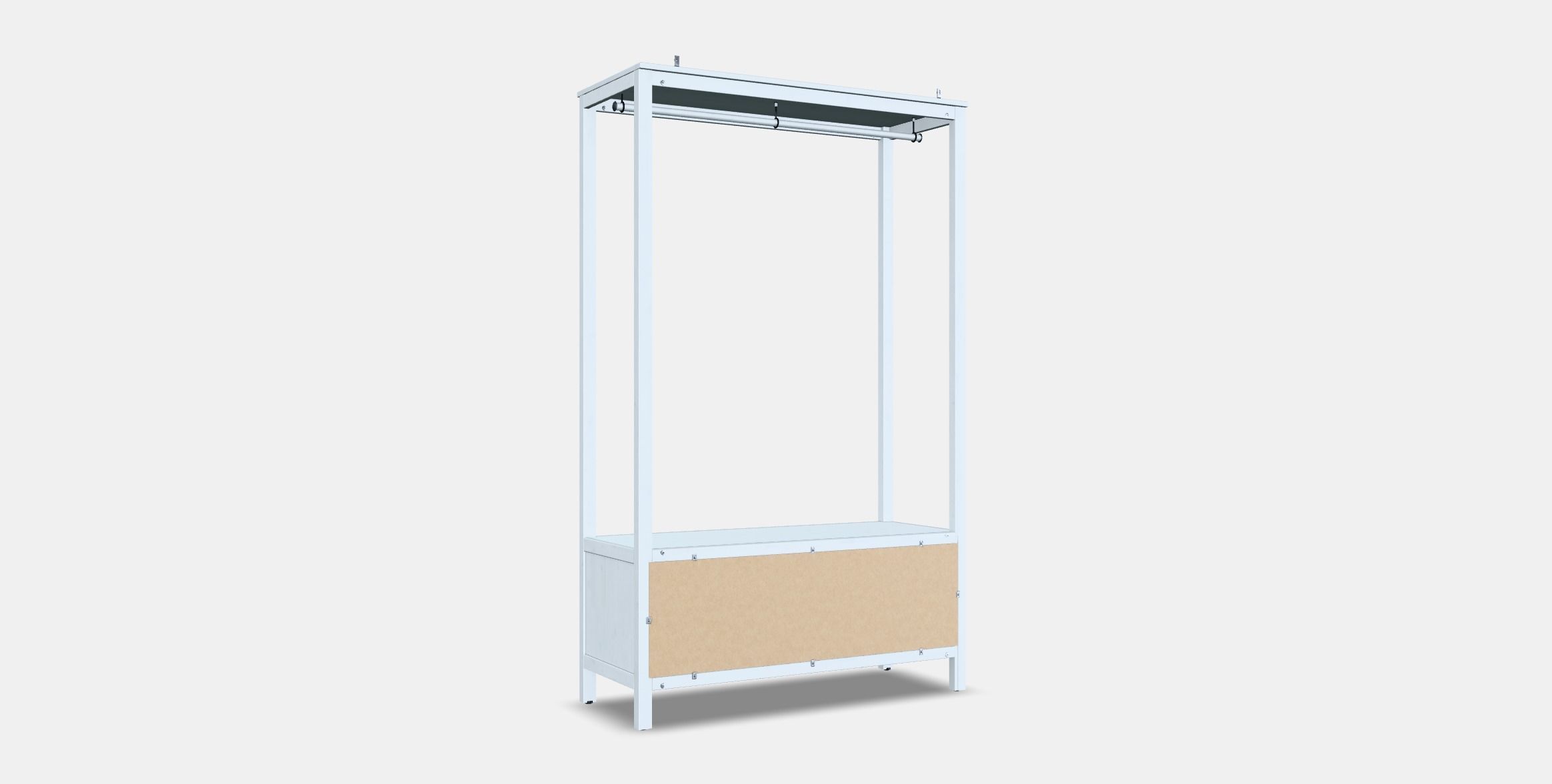 HEMNES Open wardrobe Low-poly 3D model_16