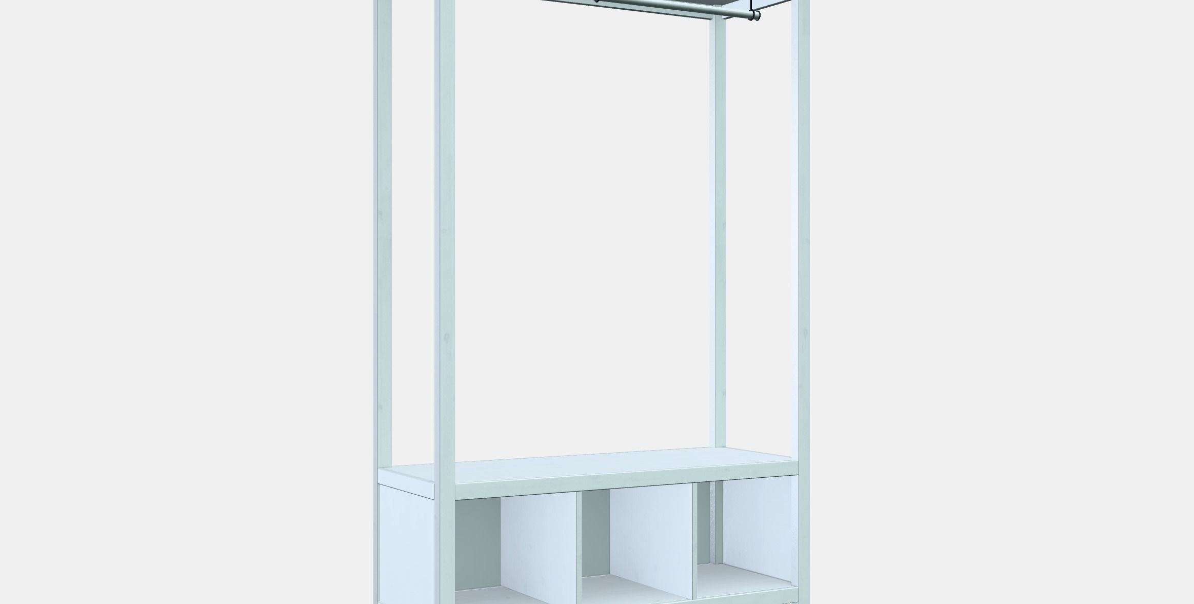 HEMNES Open wardrobe Low-poly 3D model_9