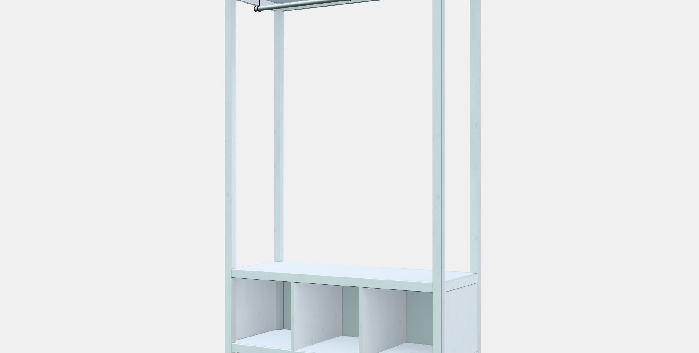HEMNES Open wardrobe Low-poly 3D model_13