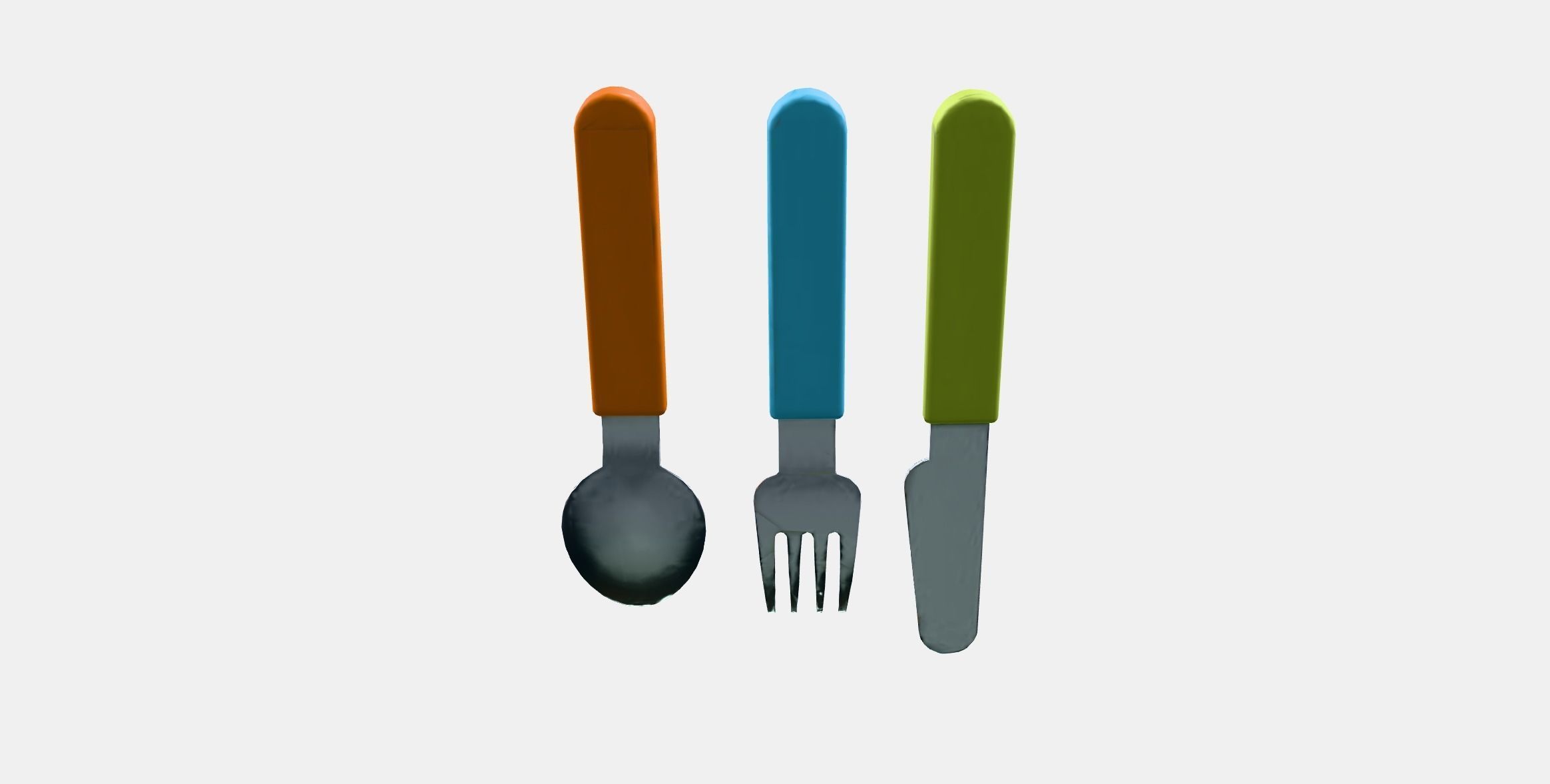 SMASKA 3-piece cutlery set Low-poly 3D model_35