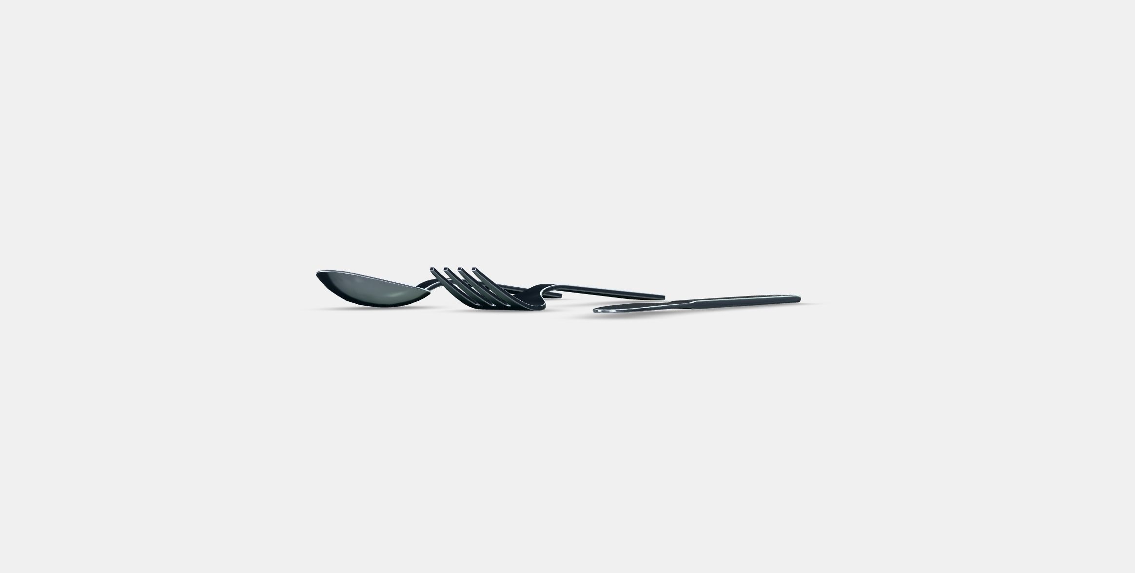 FABLER 3-piece cutlery set Low-poly 3D model_4