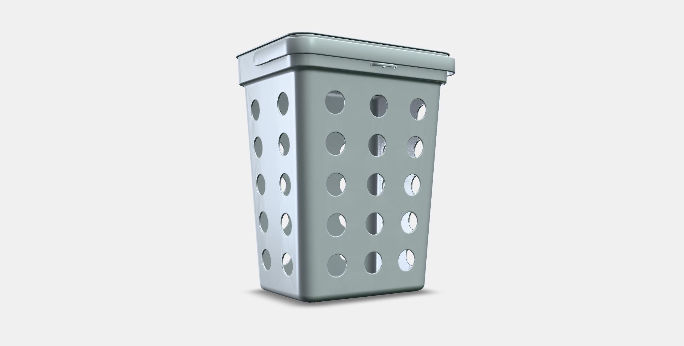HALLBAR Bin with lid for organic waste Low-poly 3D model_3