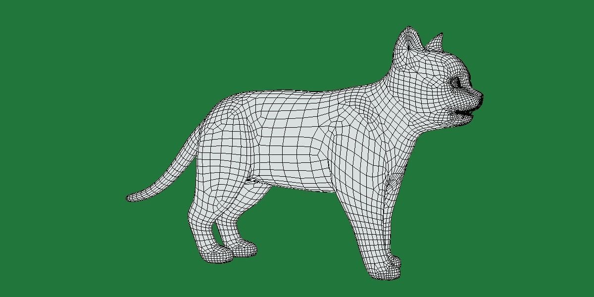 Bengal Kitten Cat Low-poly 3D model_11