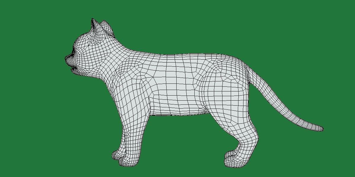 Bengal Kitten Cat Low-poly 3D model_12