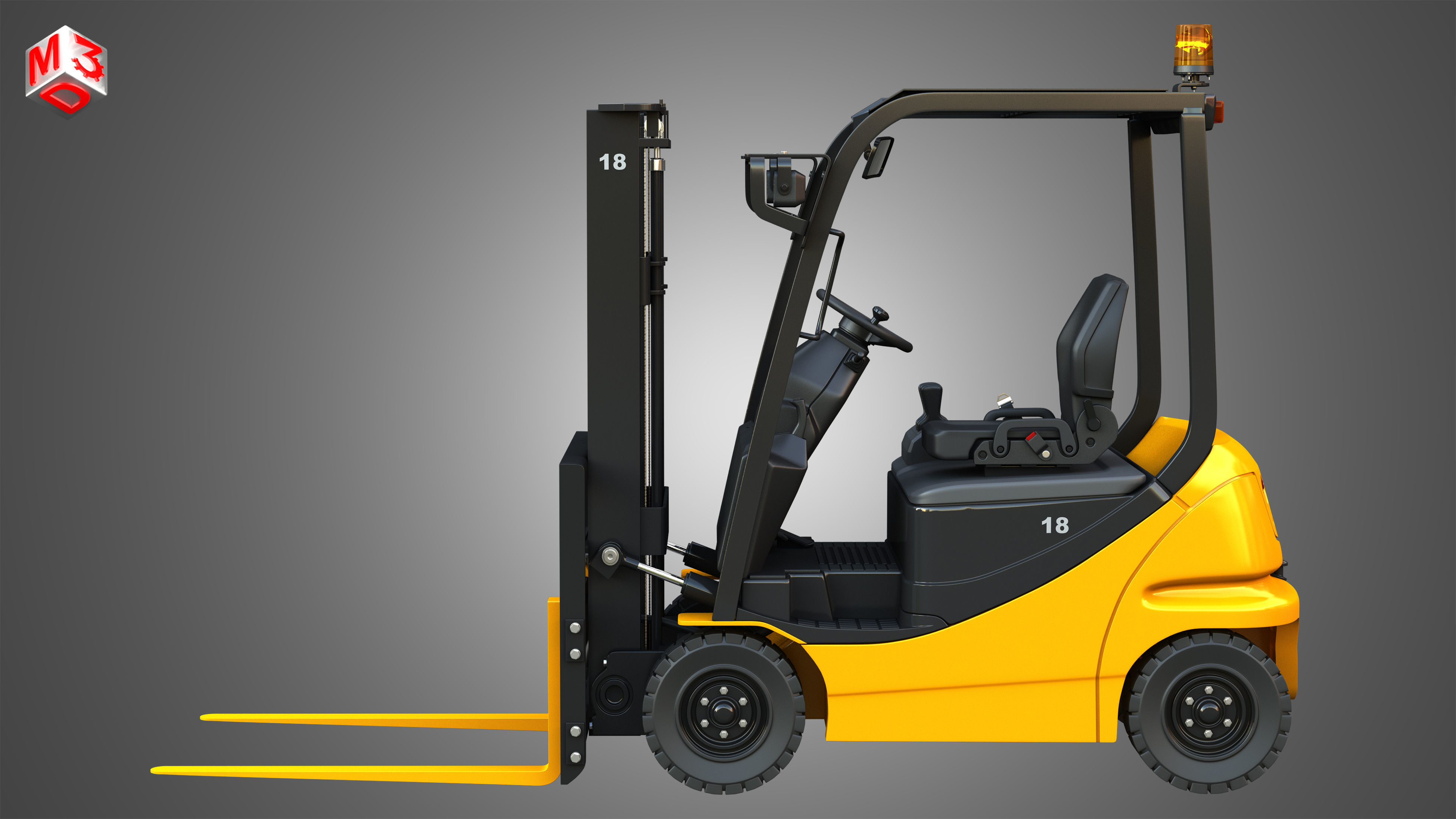 AE50 Electric Forklift 3D model_5