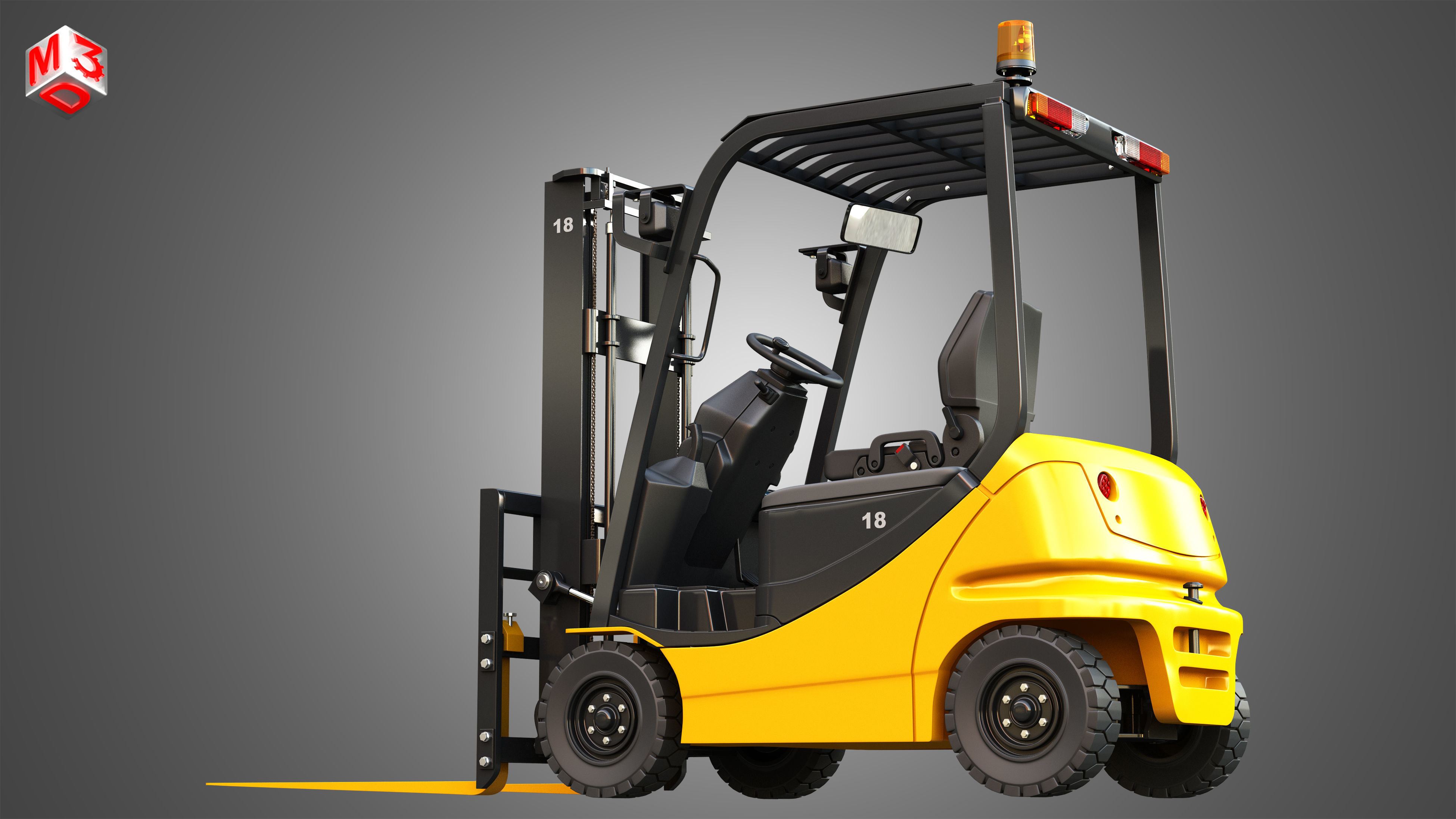 AE50 Electric Forklift 3D model_10