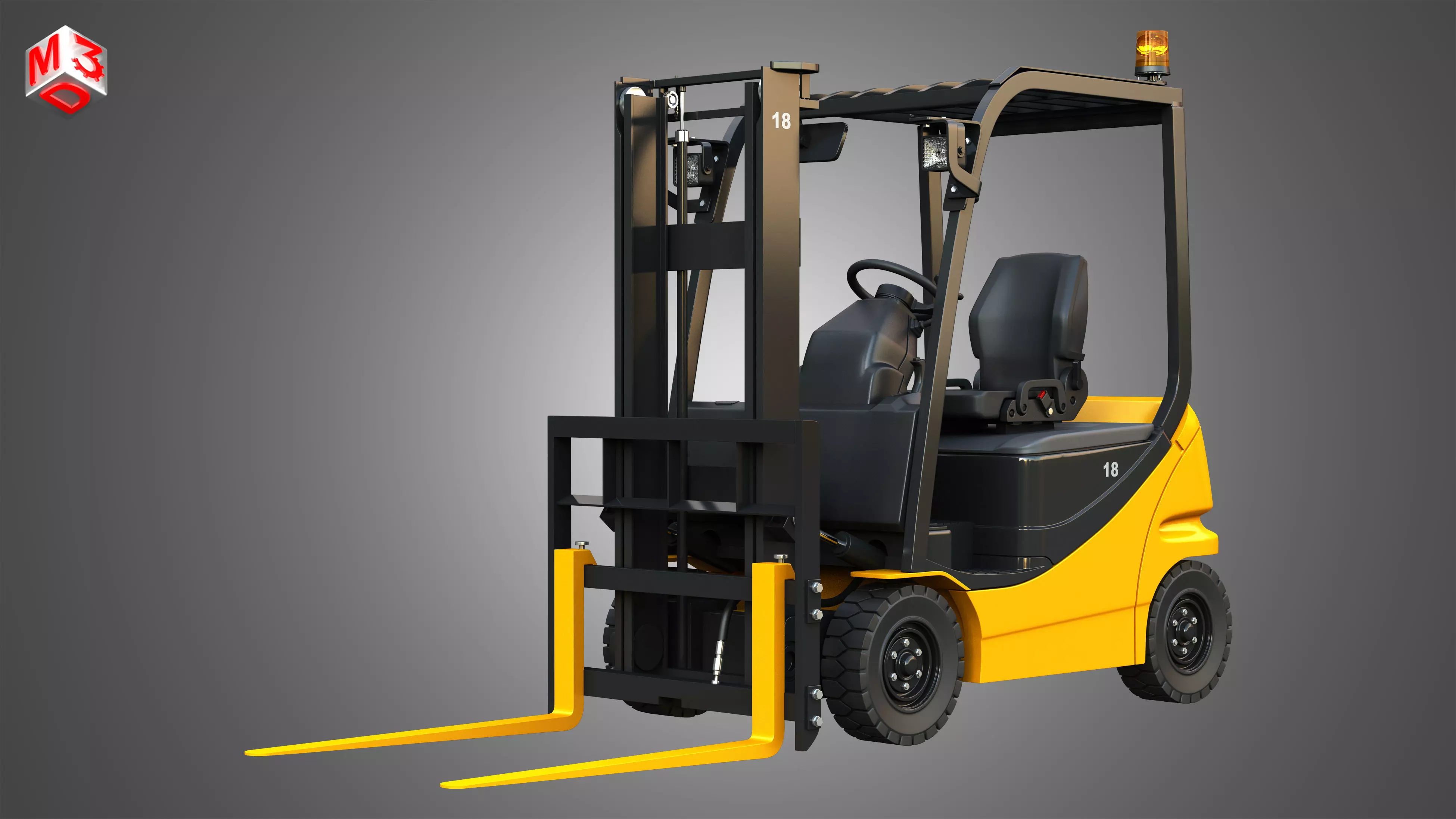 AE50 Electric Forklift 3D model_0