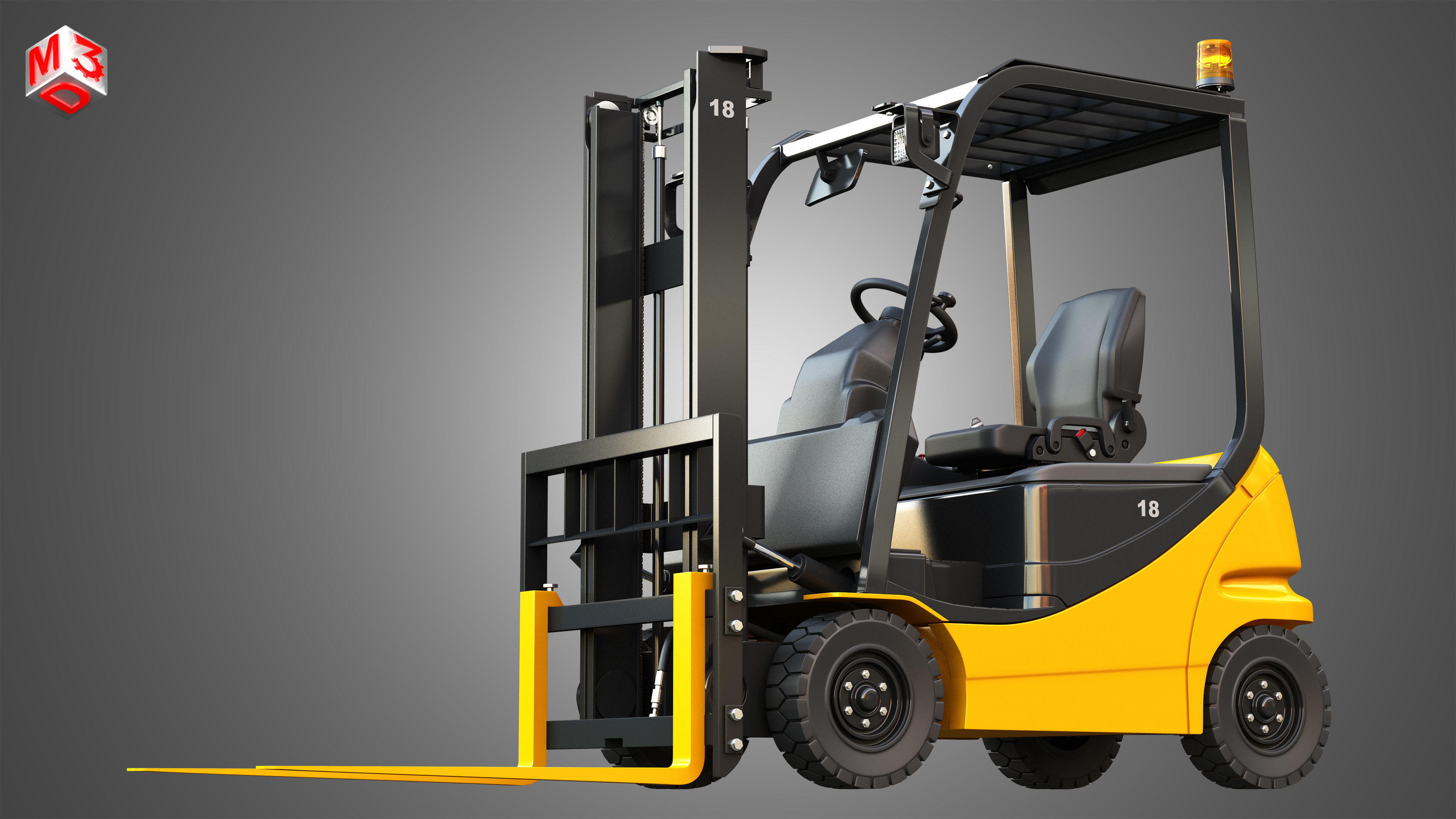 AE50 Electric Forklift 3D model_7