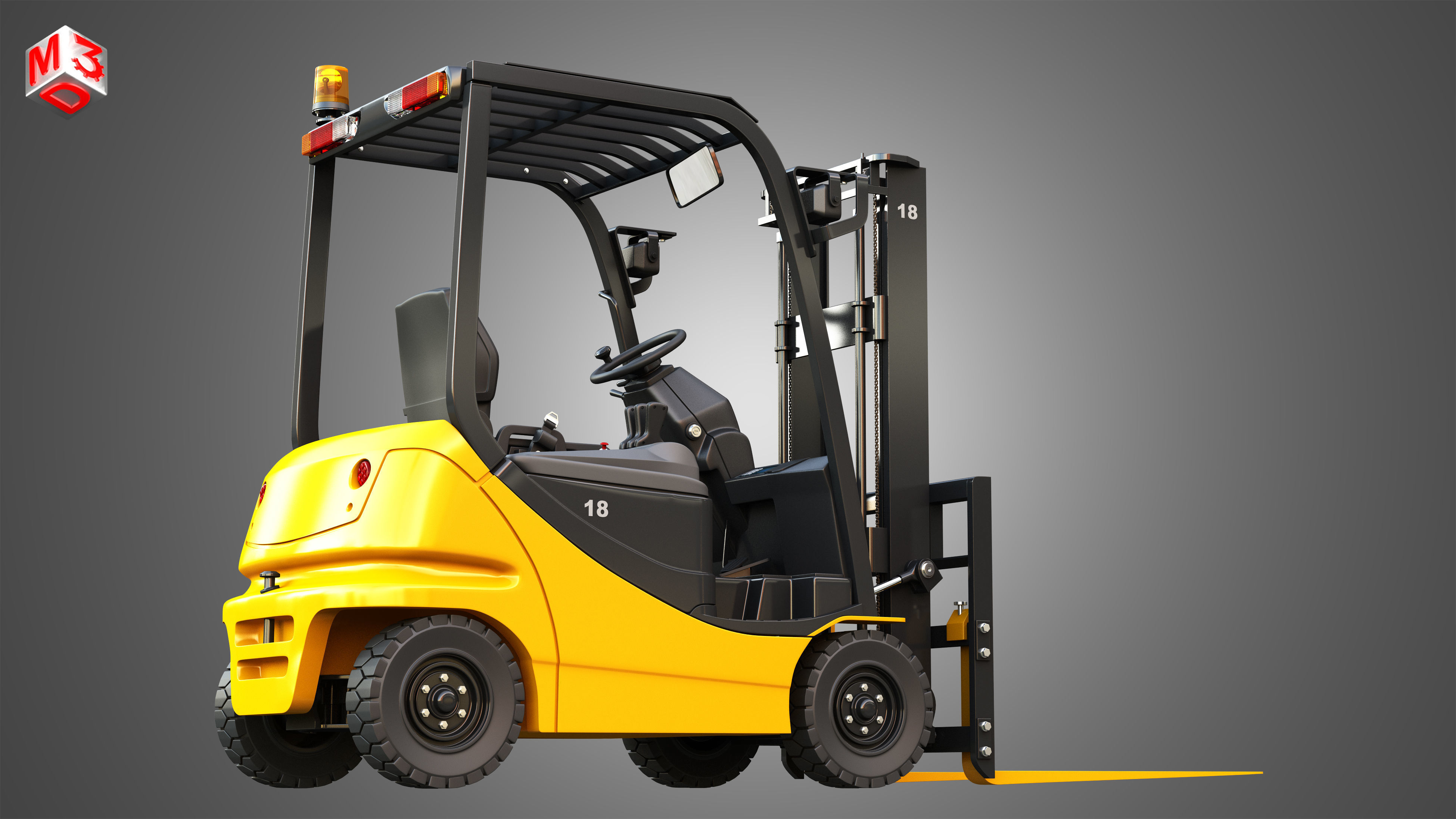 AE50 Electric Forklift 3D model_8