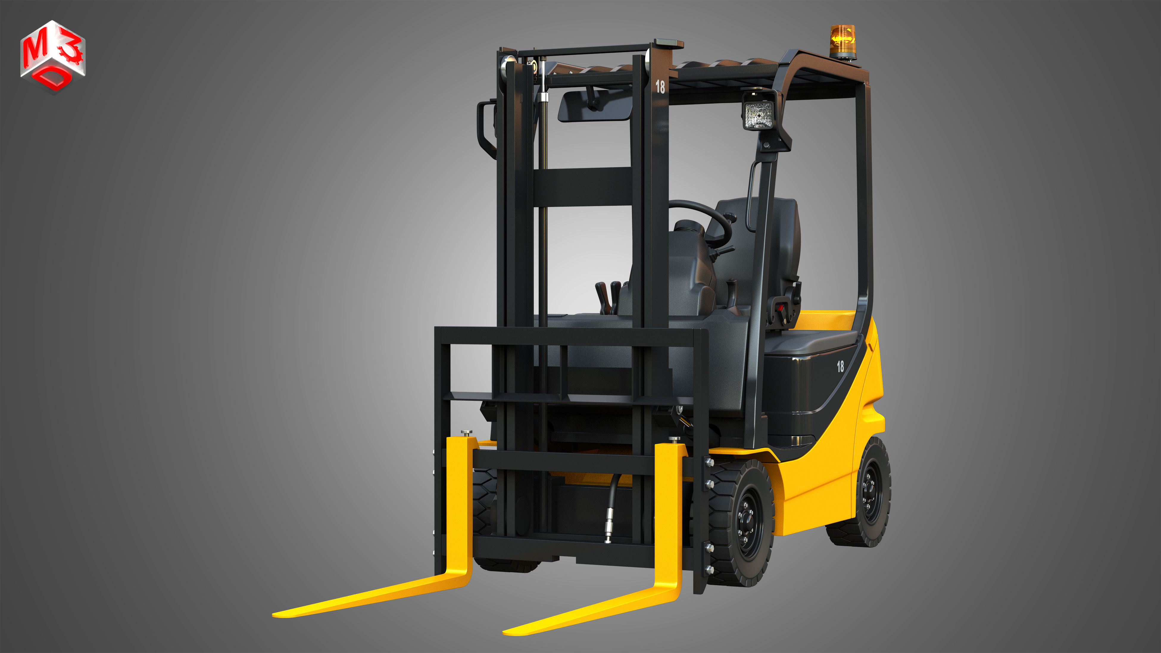 AE50 Electric Forklift 3D model_11