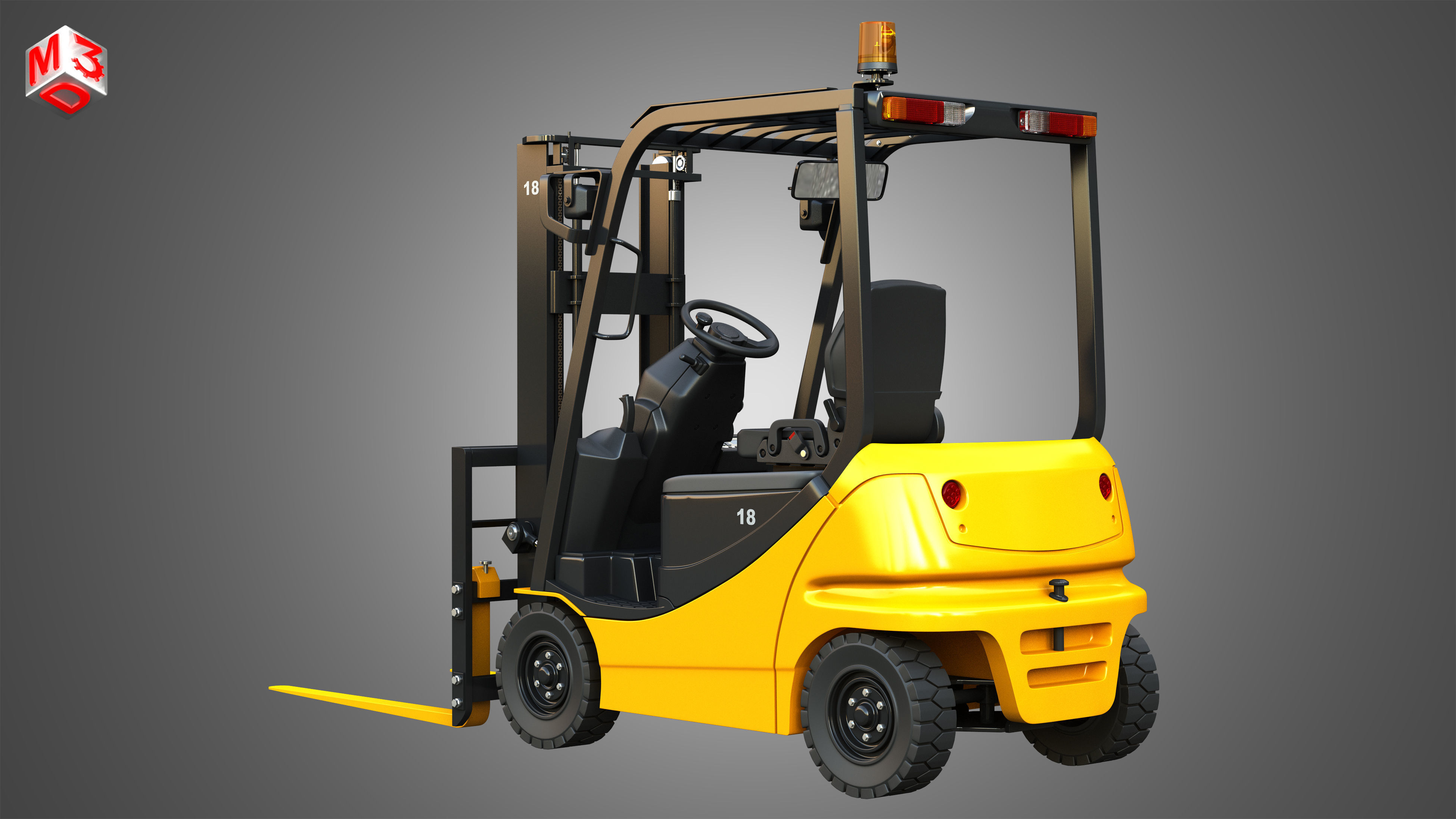 AE50 Electric Forklift 3D model_4