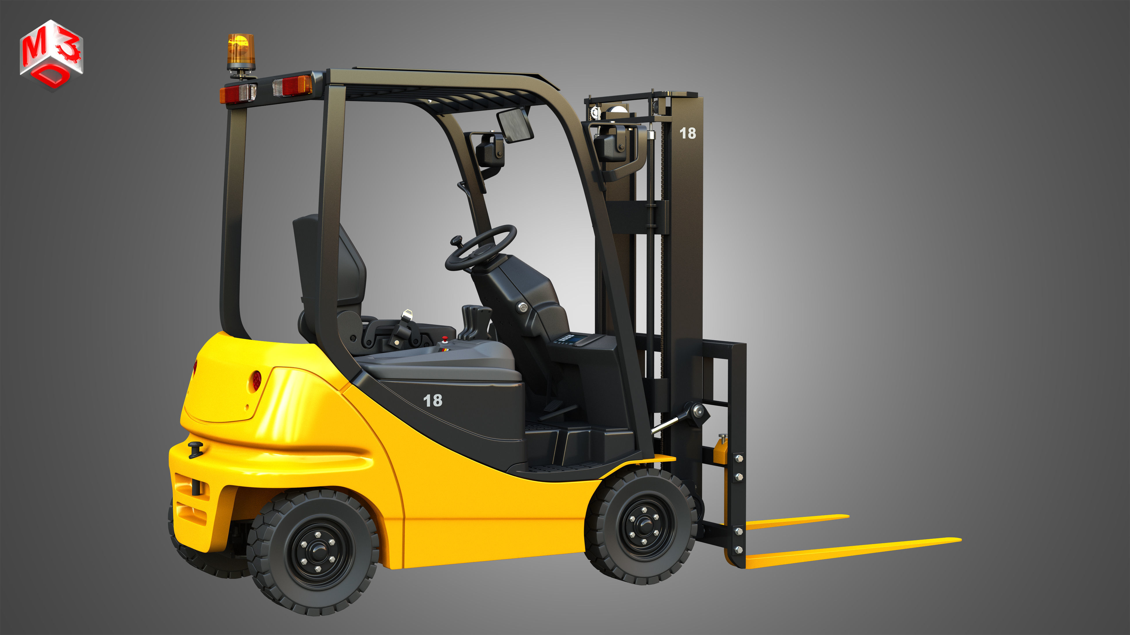 AE50 Electric Forklift 3D model_16