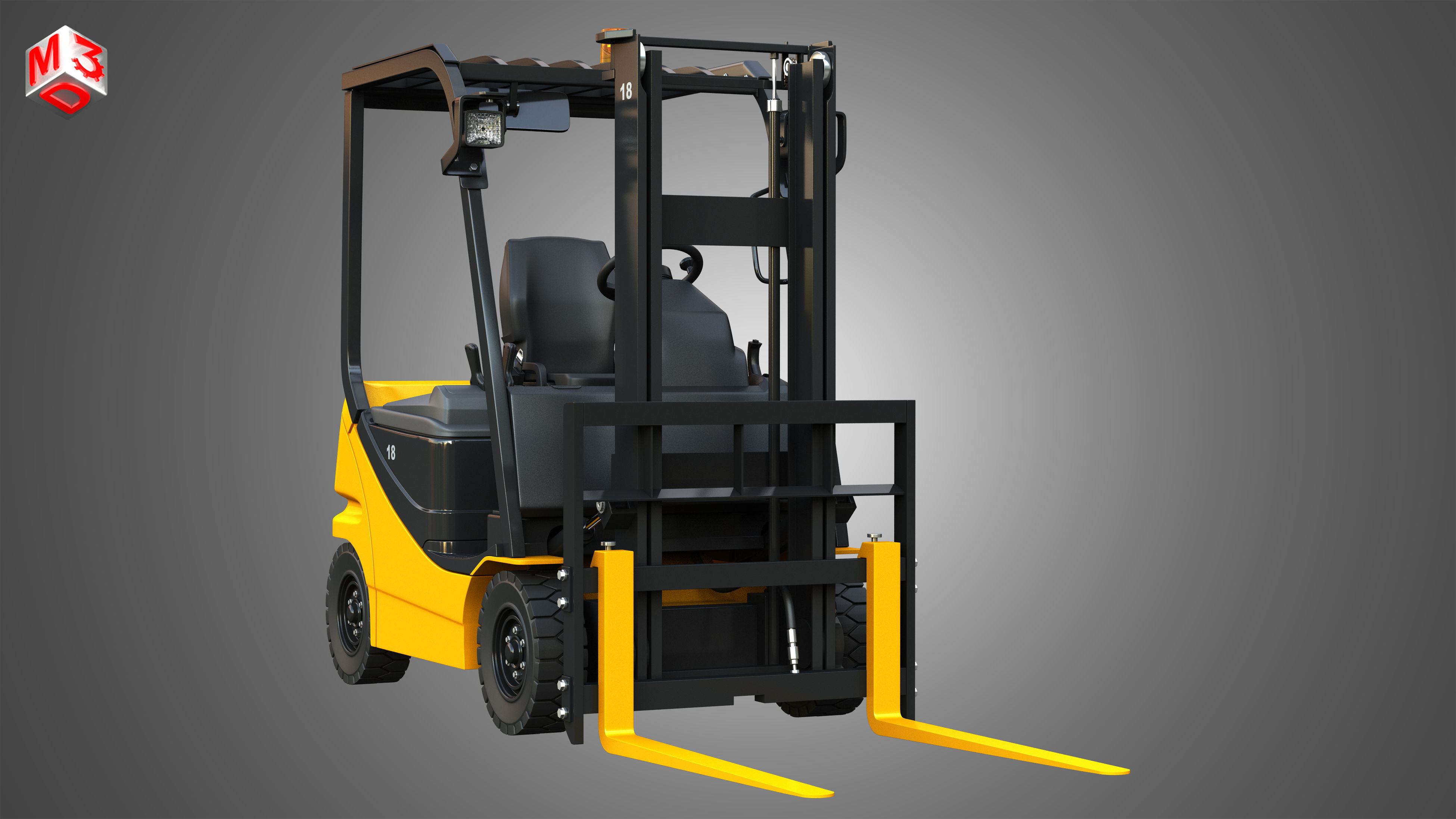 AE50 Electric Forklift 3D model_13
