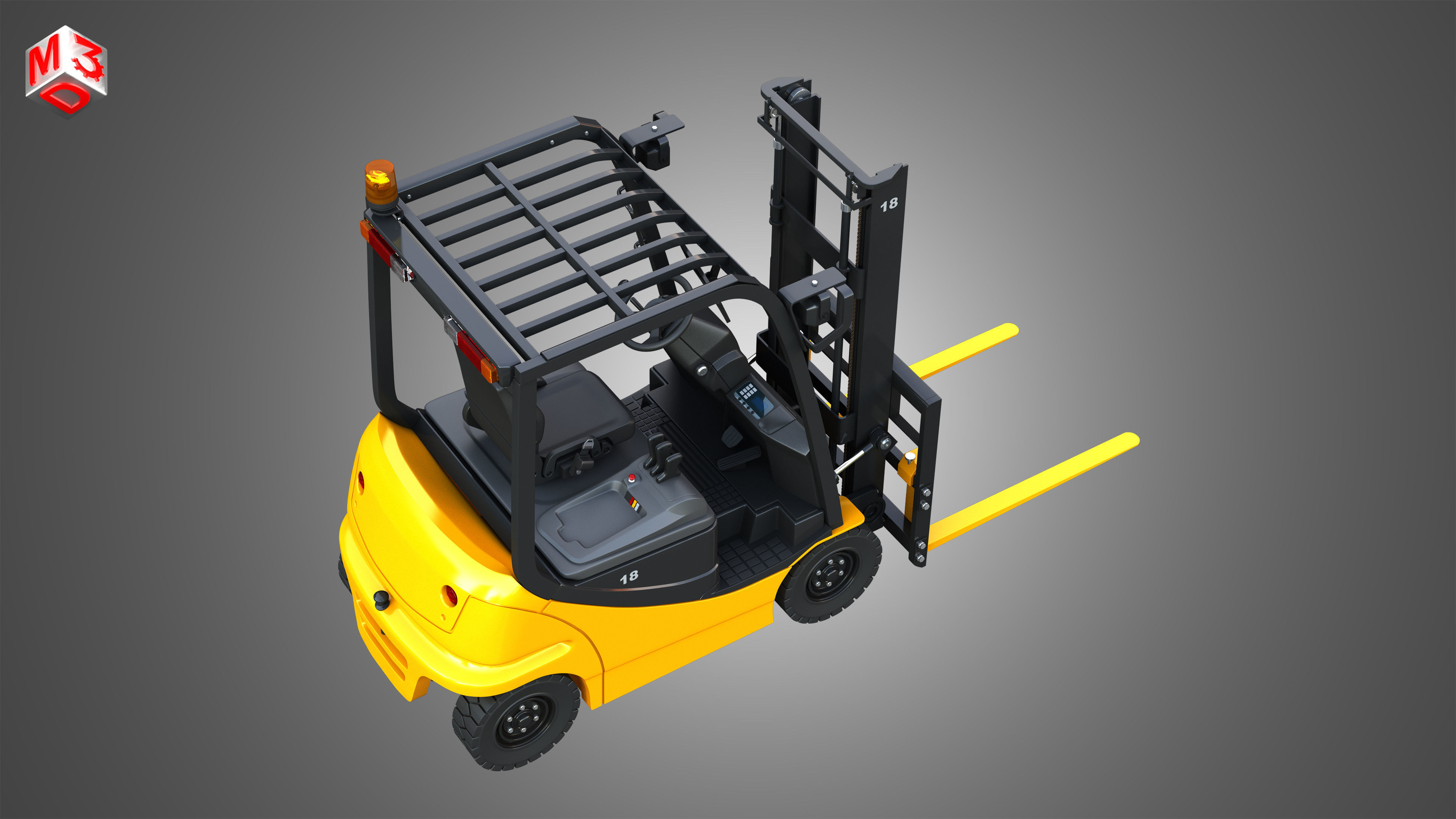 AE50 Electric Forklift 3D model_20