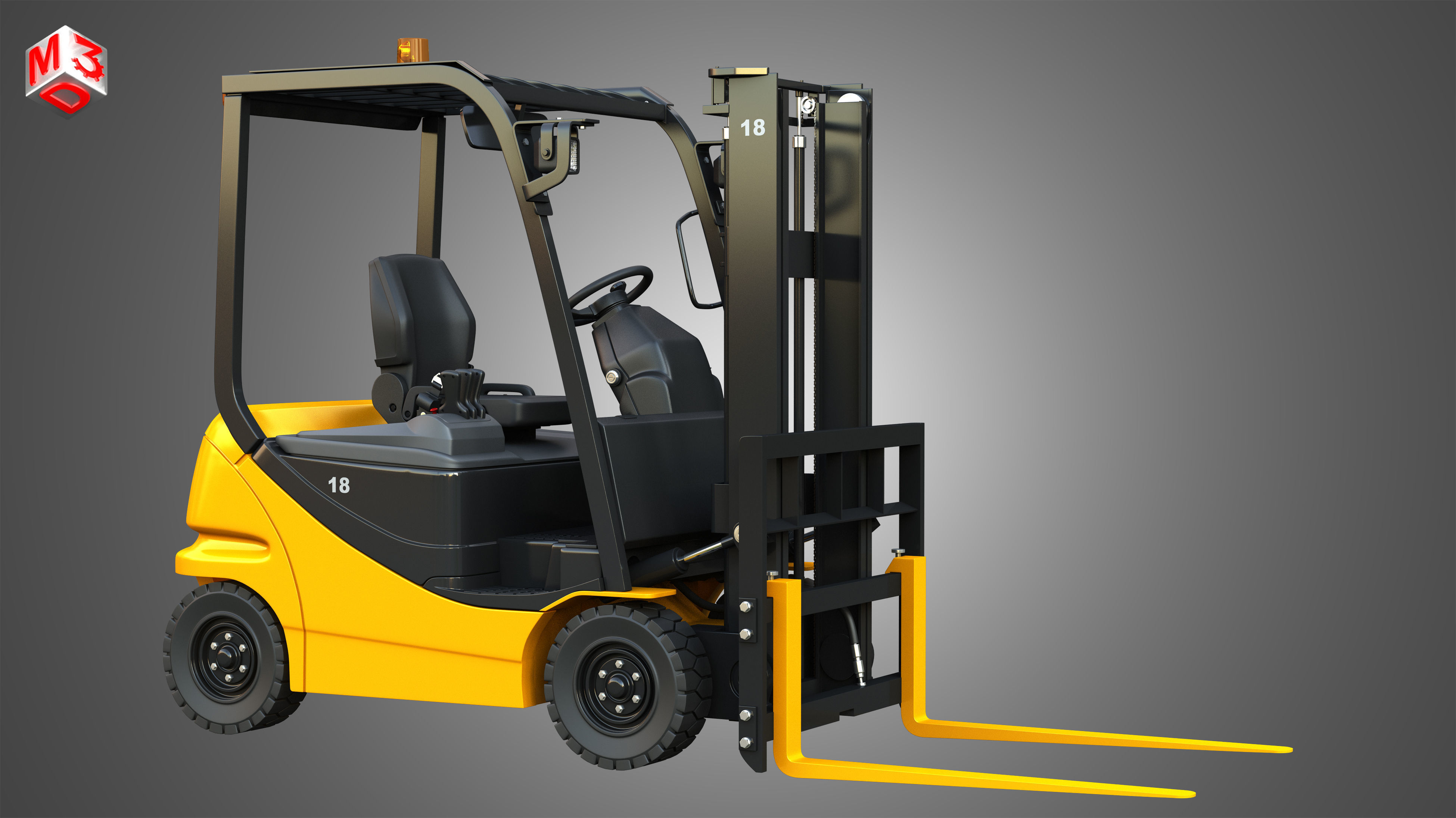 AE50 Electric Forklift 3D model_17