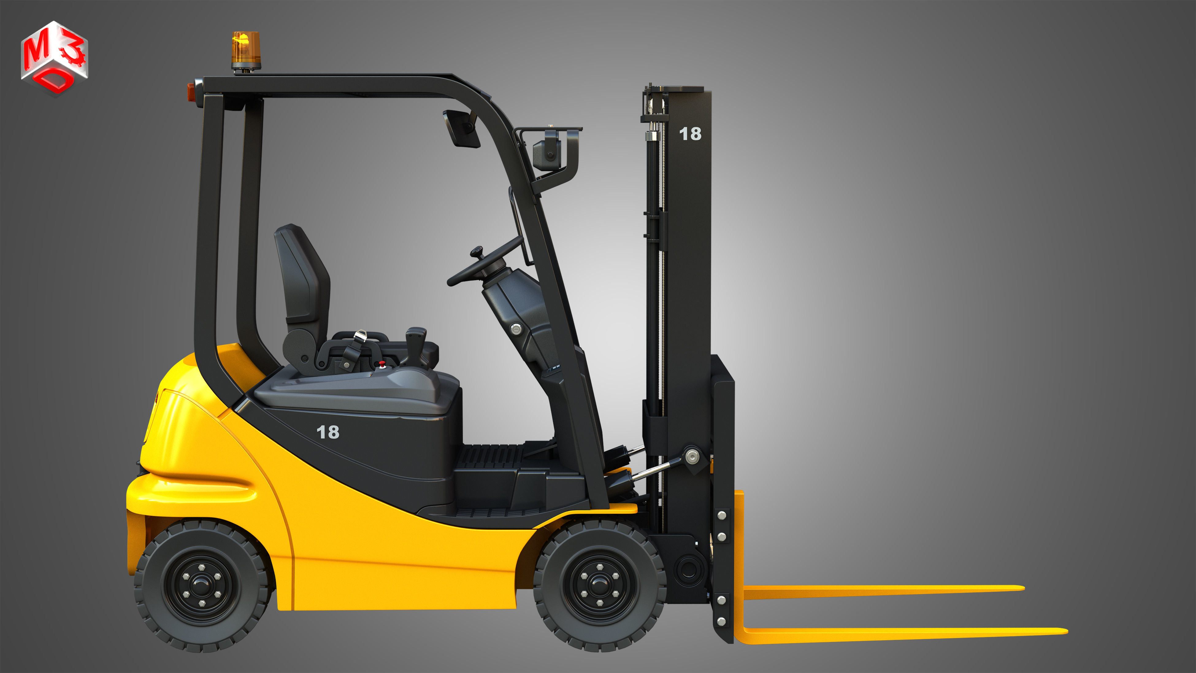 AE50 Electric Forklift 3D model_6