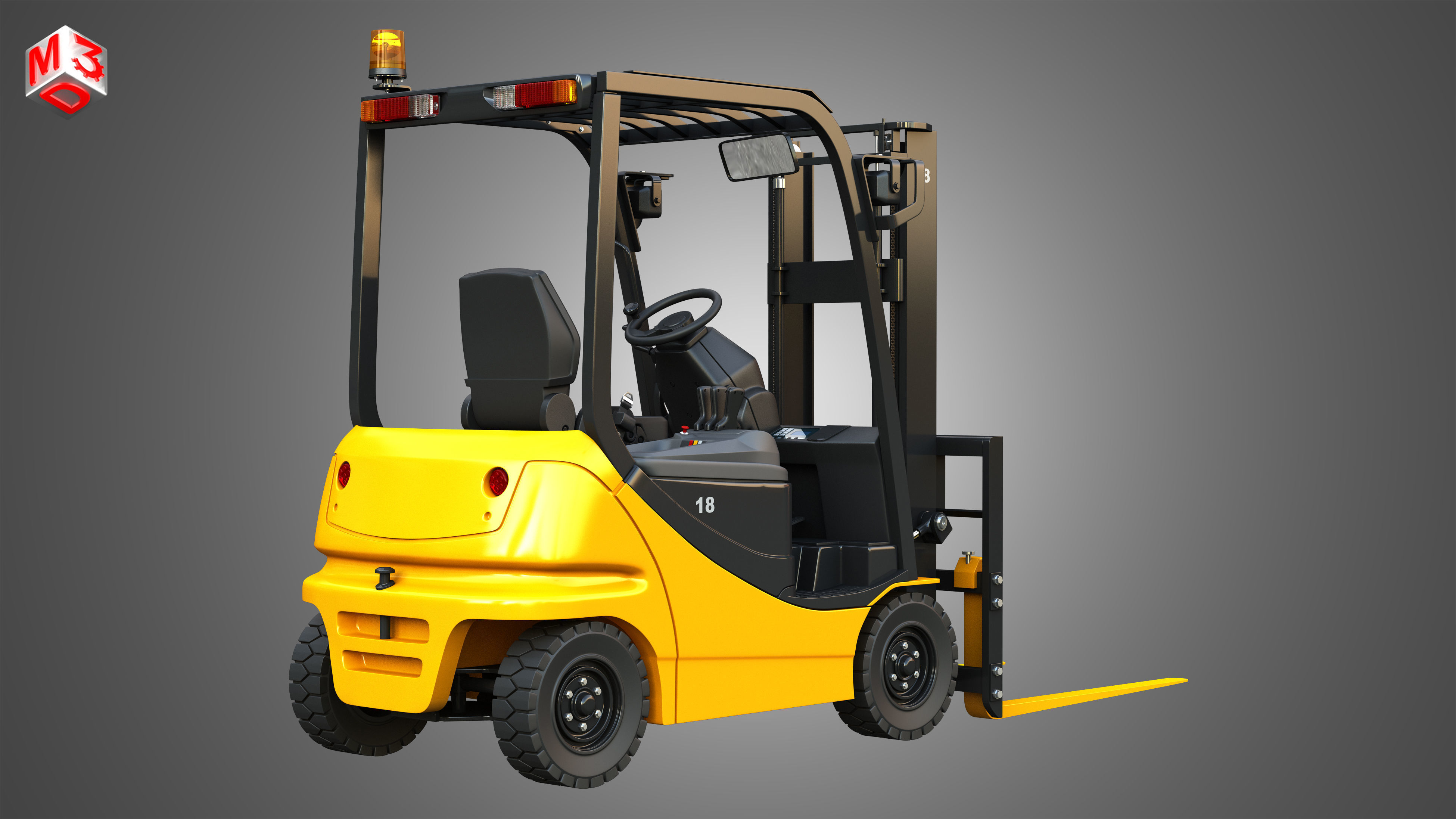 AE50 Electric Forklift 3D model_2