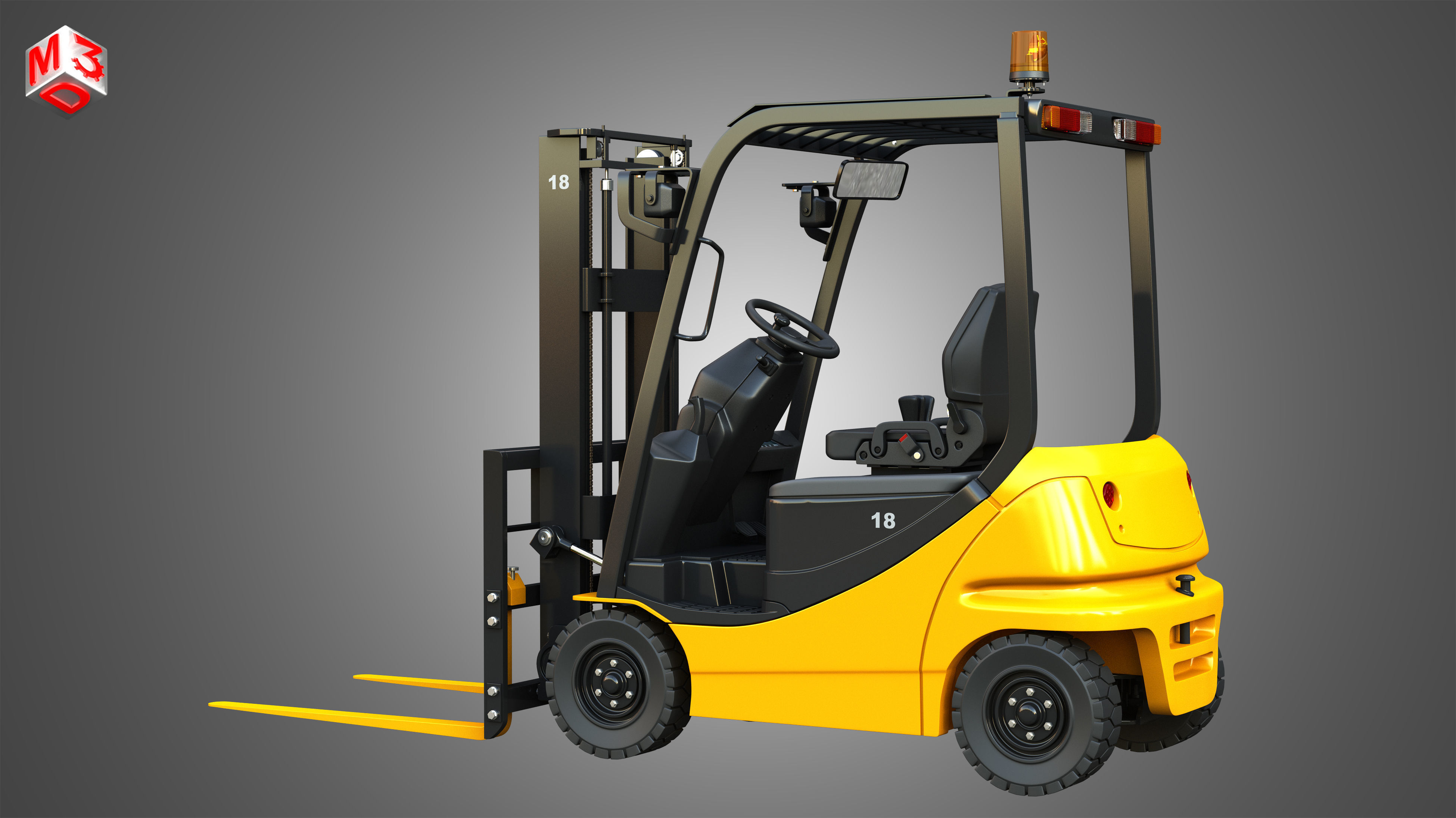 AE50 Electric Forklift 3D model_18