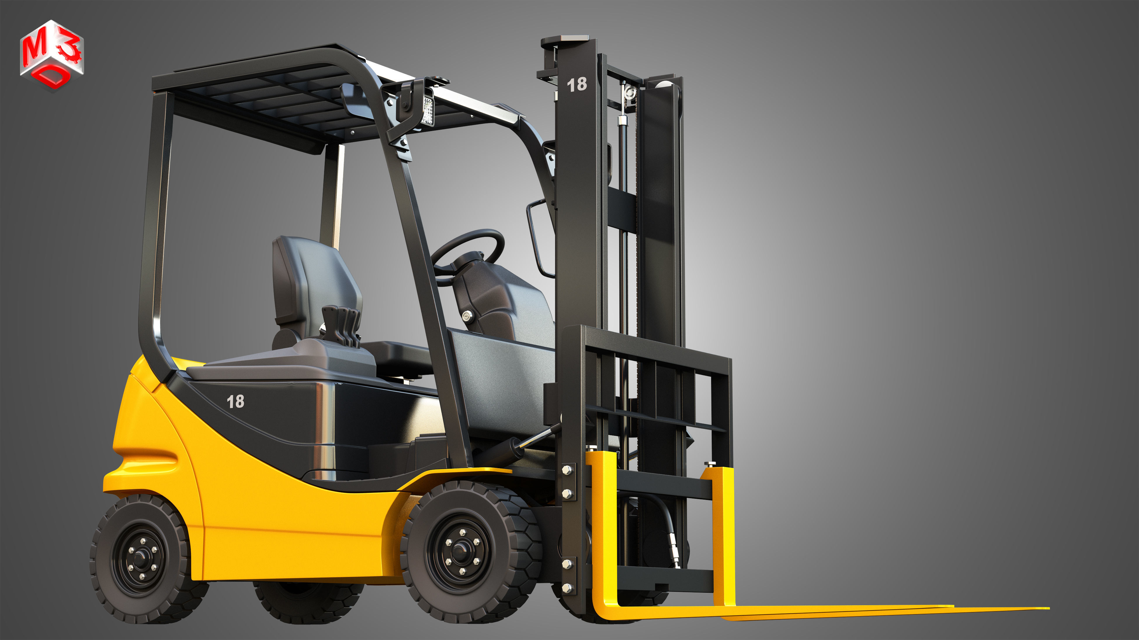 AE50 Electric Forklift 3D model_9