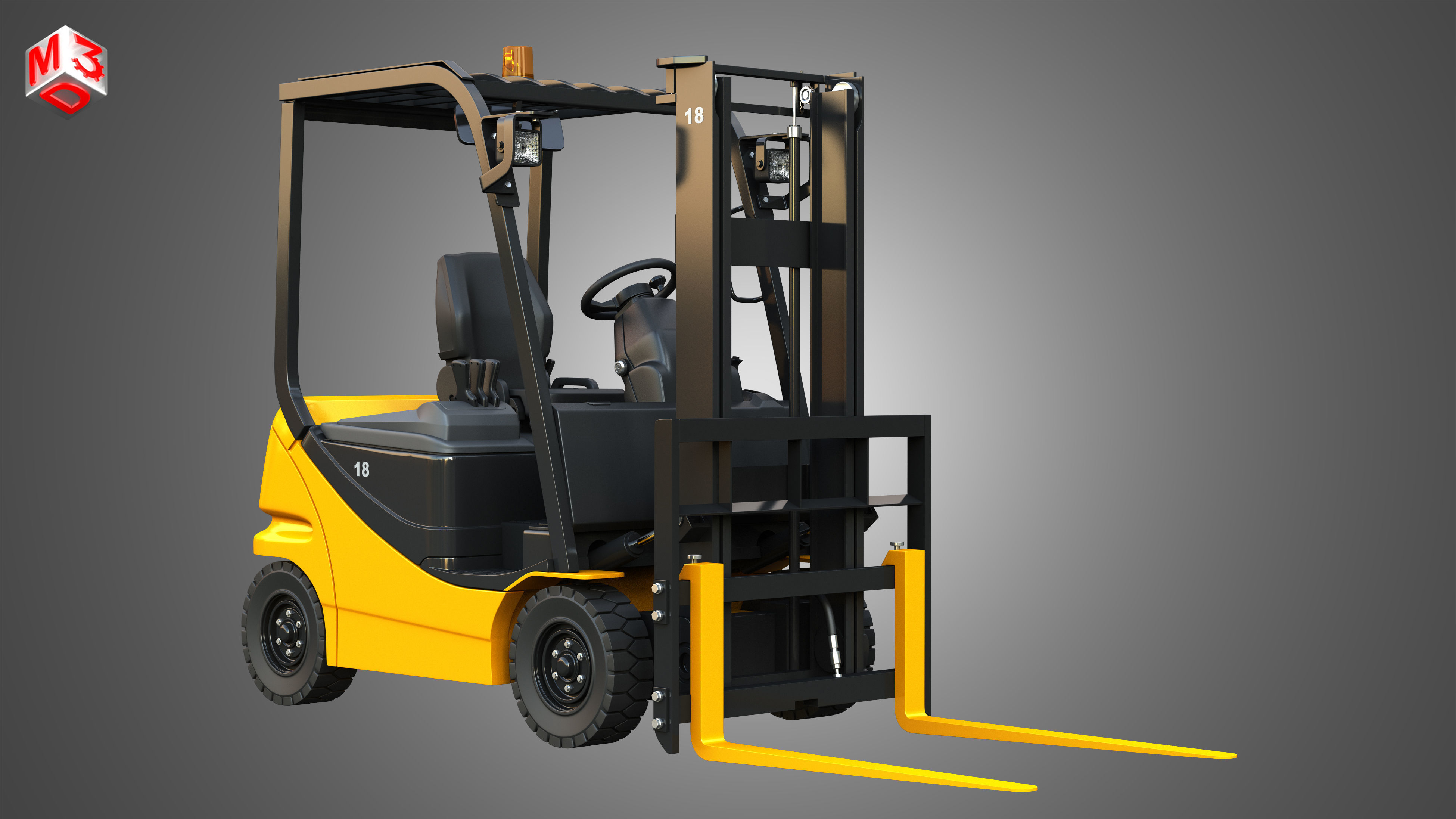 AE50 Electric Forklift 3D model_3