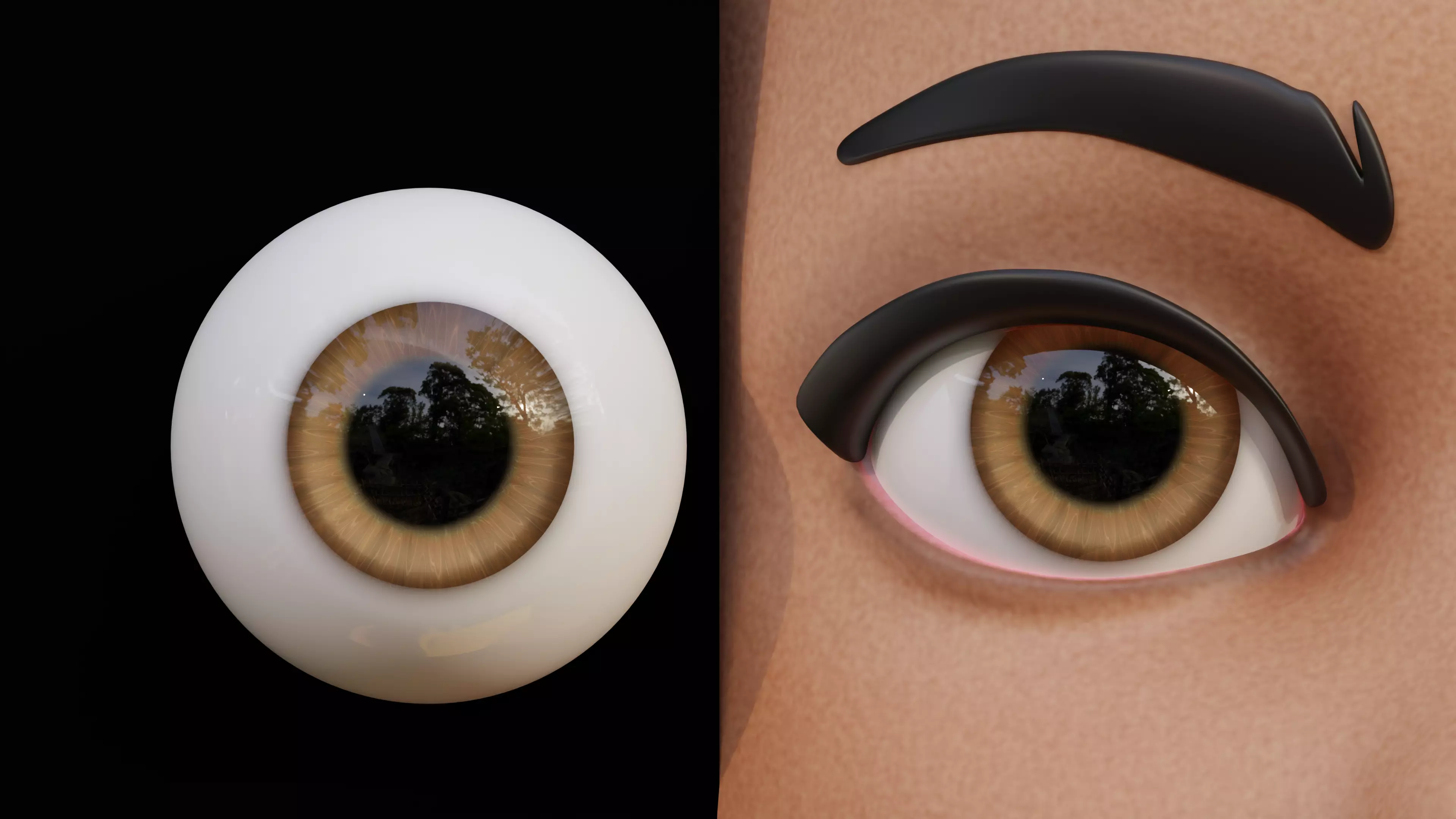 Hazel Pixar-Style Cartoon Eyes Low-poly 3D model
