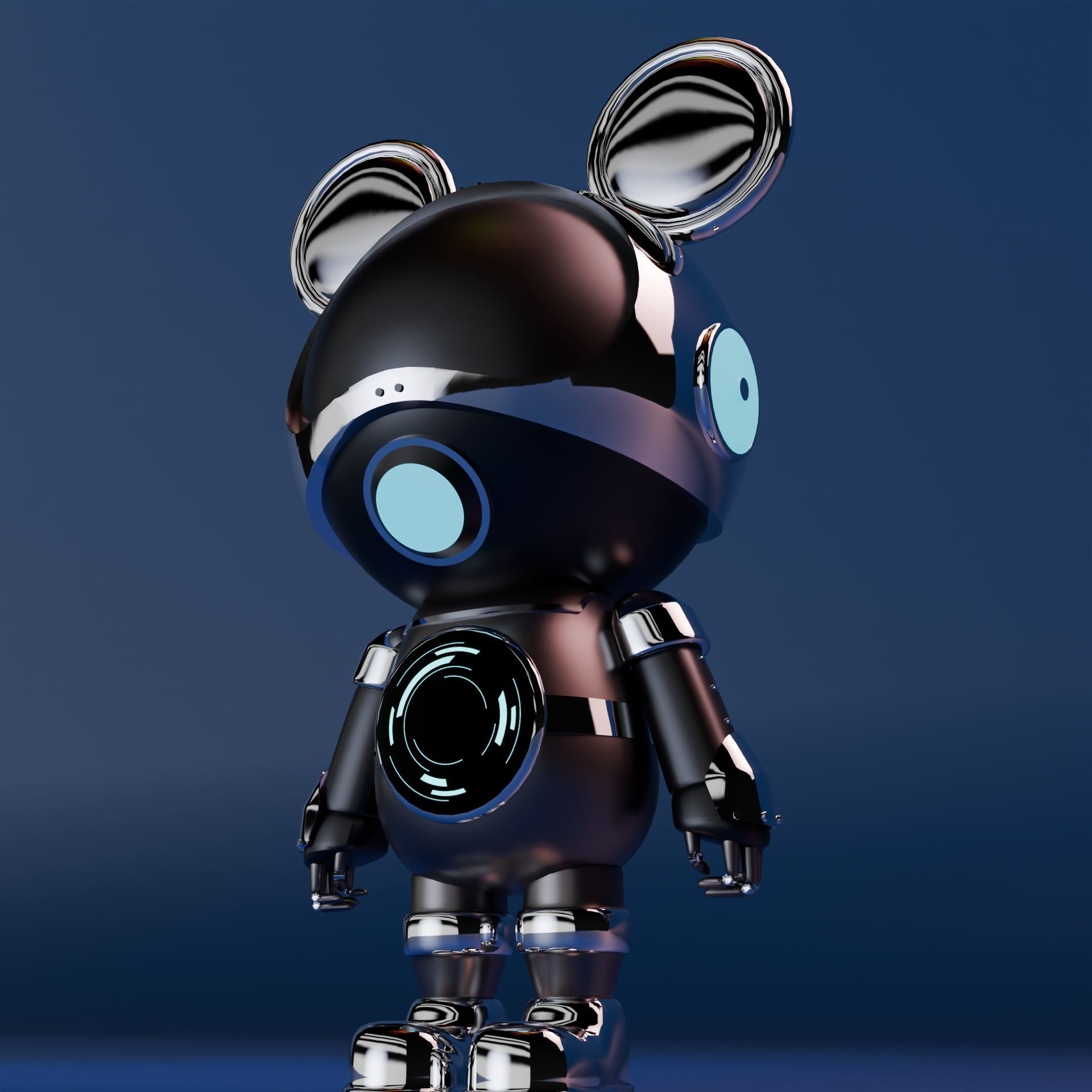 Robot model Low-poly 3D model_2