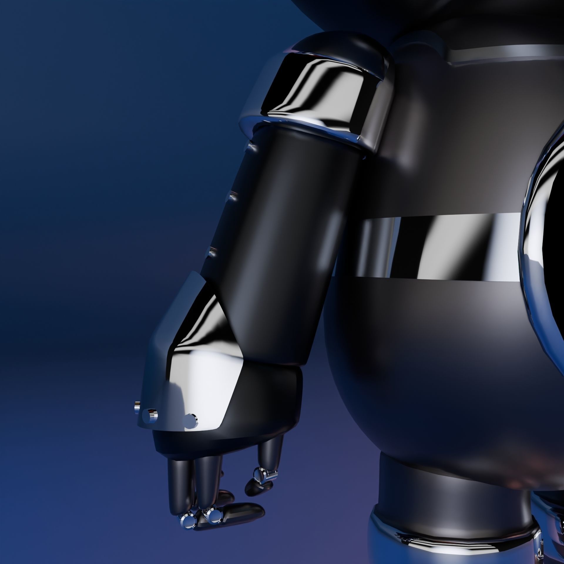 Robot model Low-poly 3D model_6