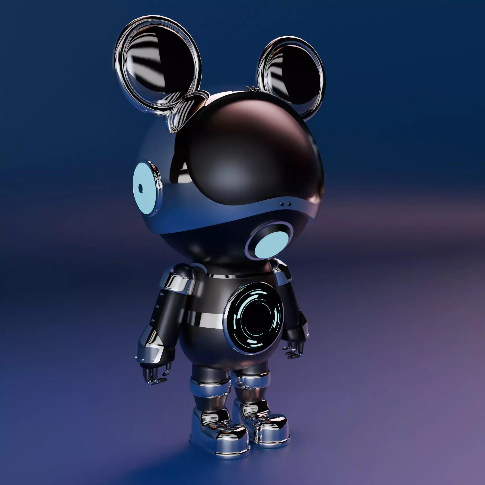 Robot model Low-poly 3D model_0