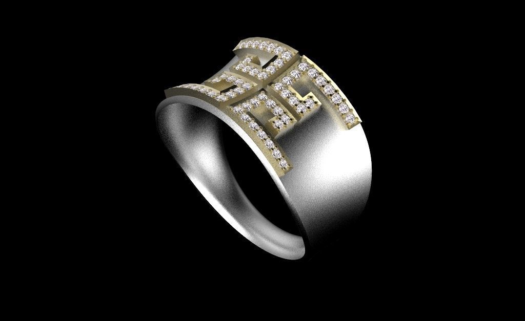 ring gold 3D print model_35