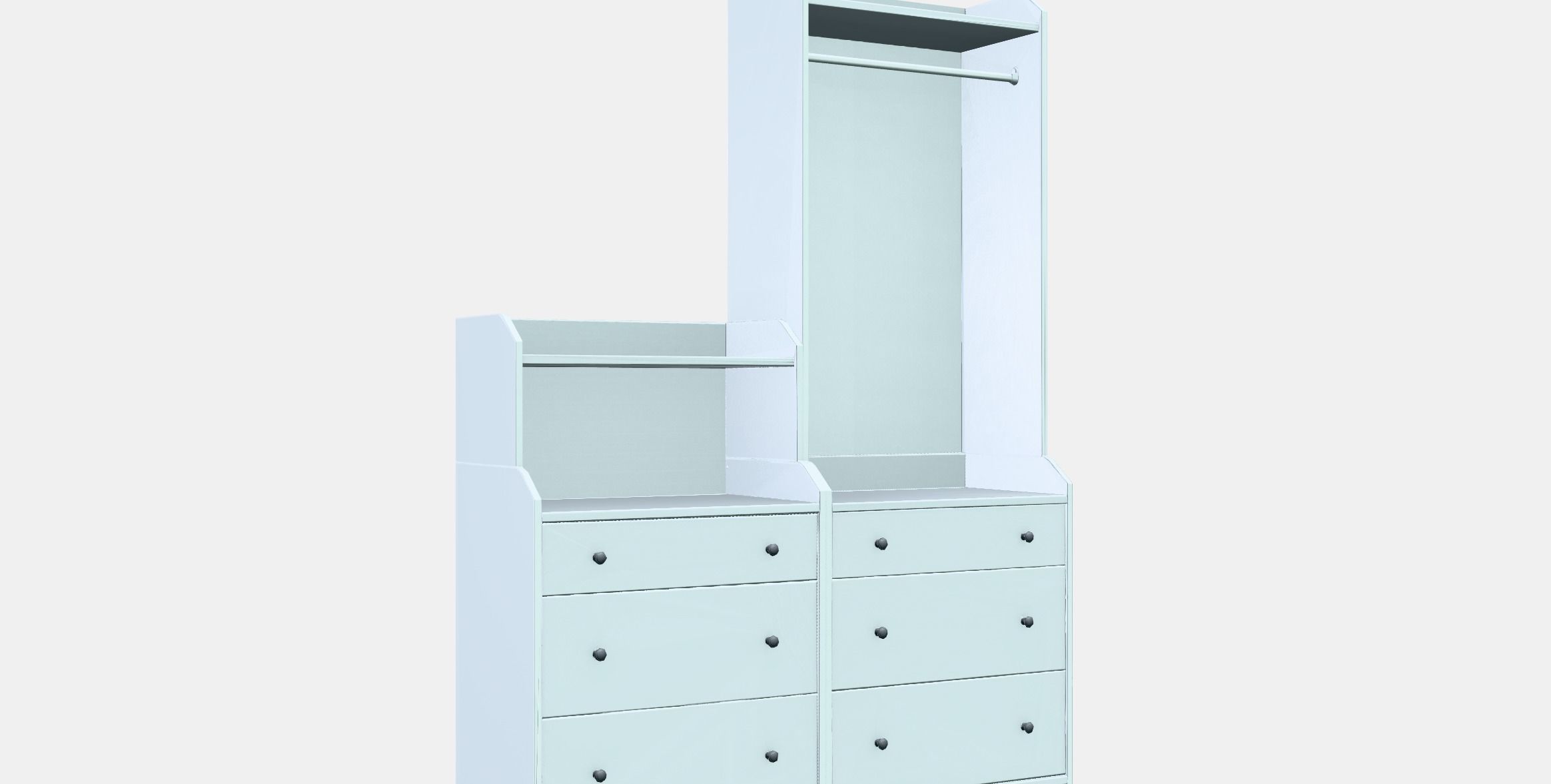 HAUGA Storage combination Low-poly 3D model_9